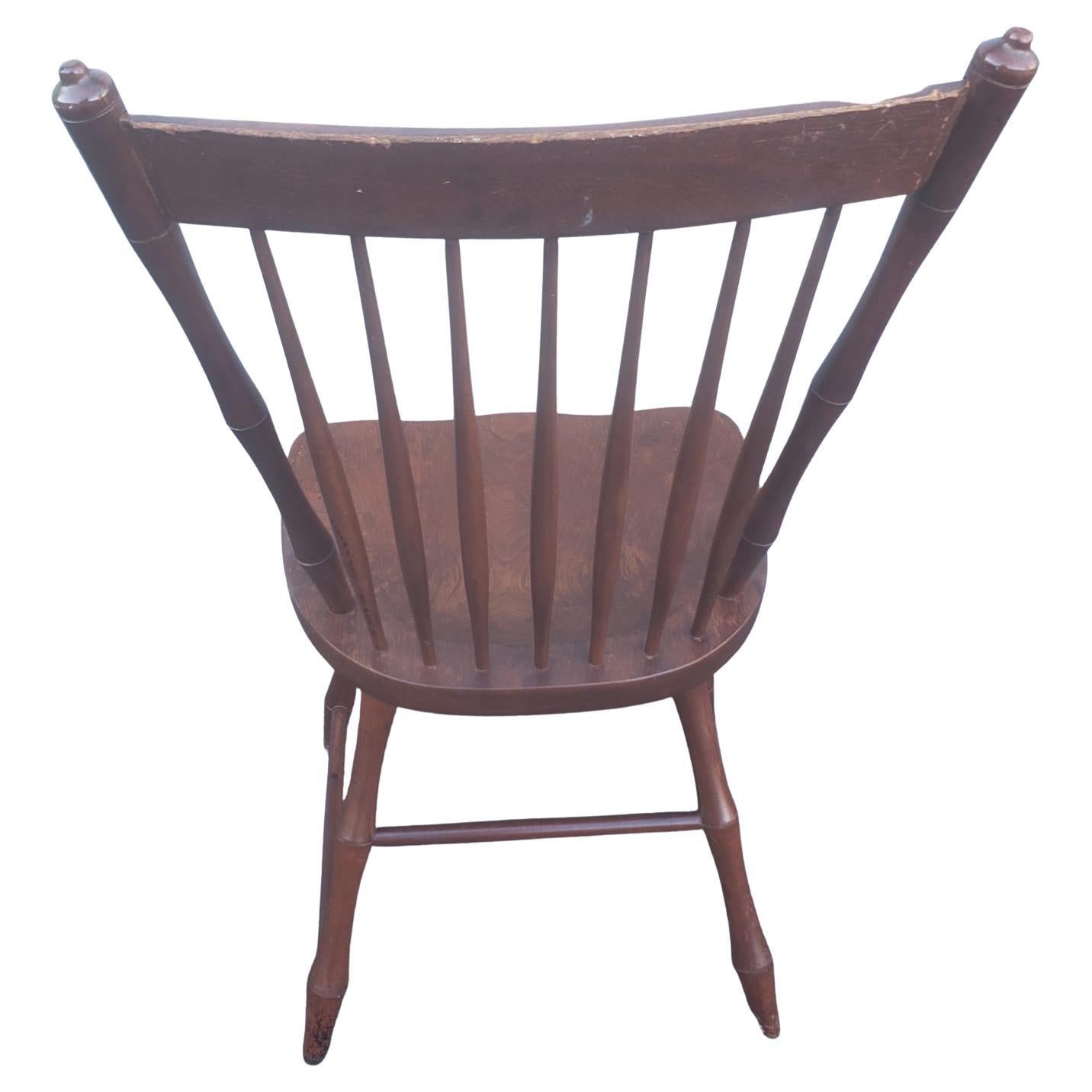 American Antique Faux Bamboo Cherry Windsor Chair by Harden, Circa 1800s