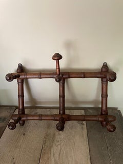Antique faux bamboo coat rack