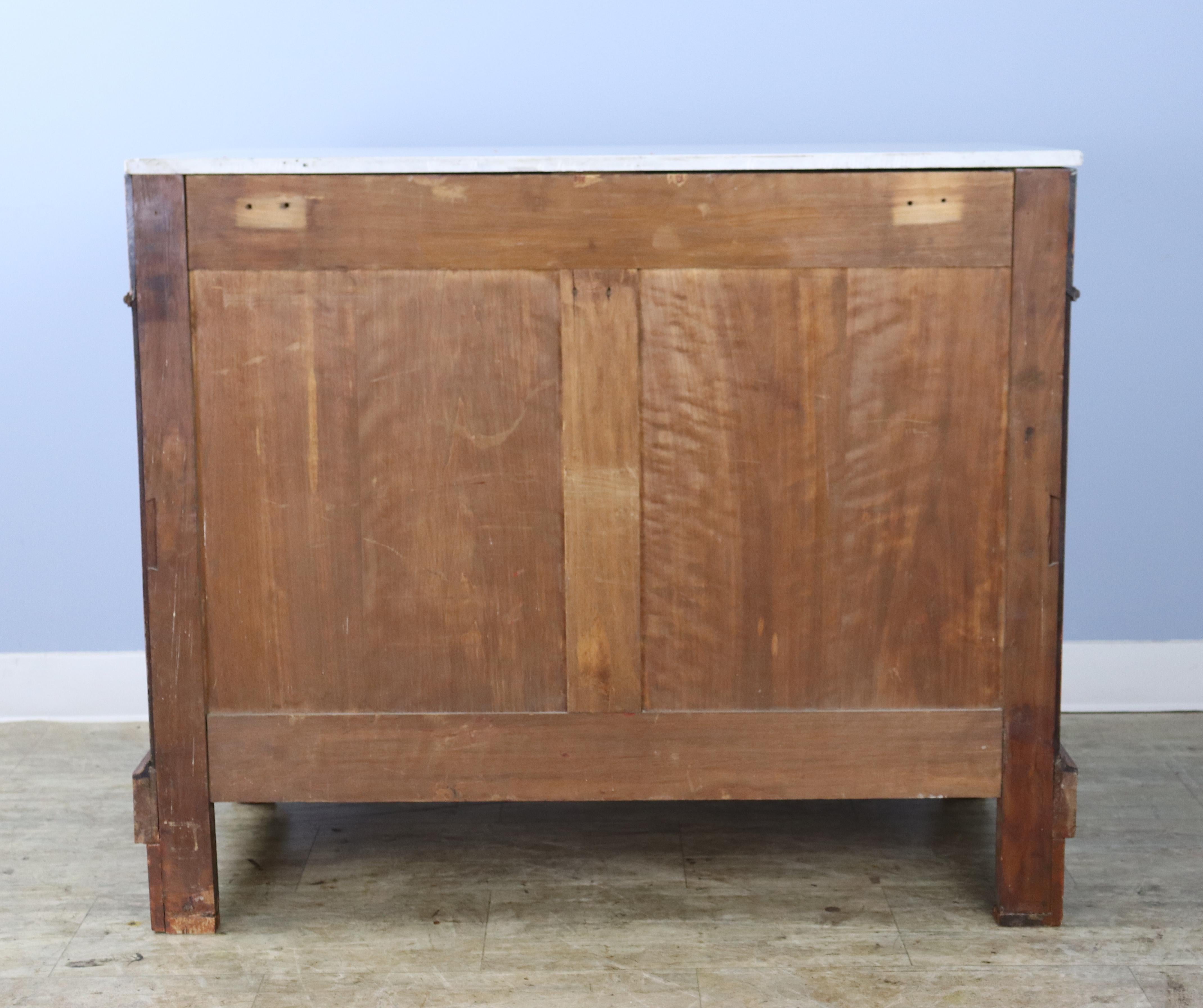 Antique Faux Bamboo Commode with White Marble Top For Sale 9