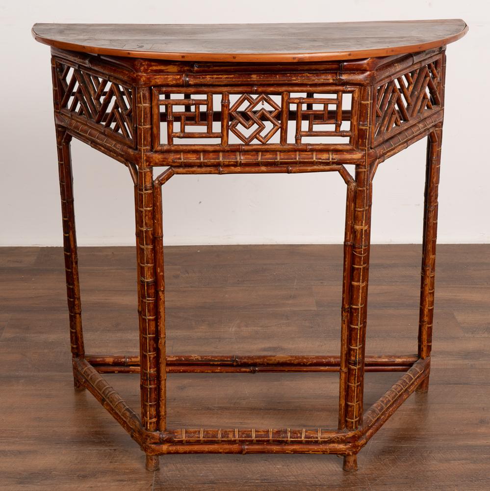 English Antique Faux Bamboo Side Table, England circa 1890 For Sale