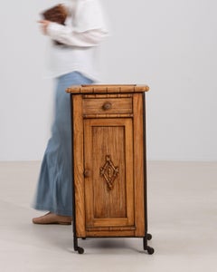 Antique Faux Bamboo Side Table with Marble Top, France, 1900s Design