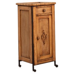 Antique Faux Bamboo Side Table with Marble Top, France, 1900s Design