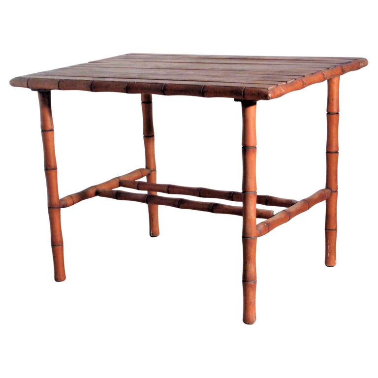 Faux Bamboo Hardwood Table, circa 1930 For Sale at 1stDibs