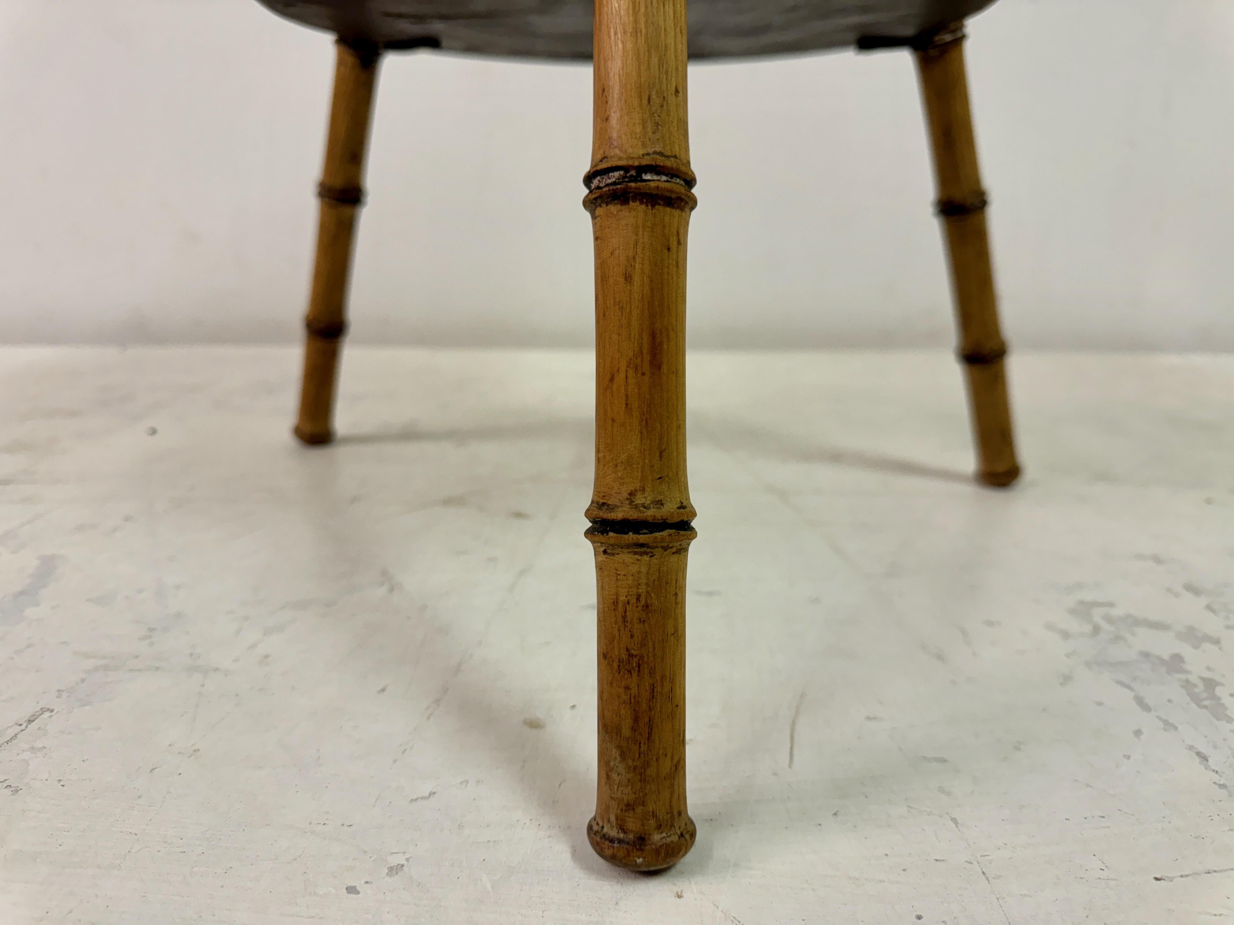 Antique Faux Bamboo Two Tier Side Table 2