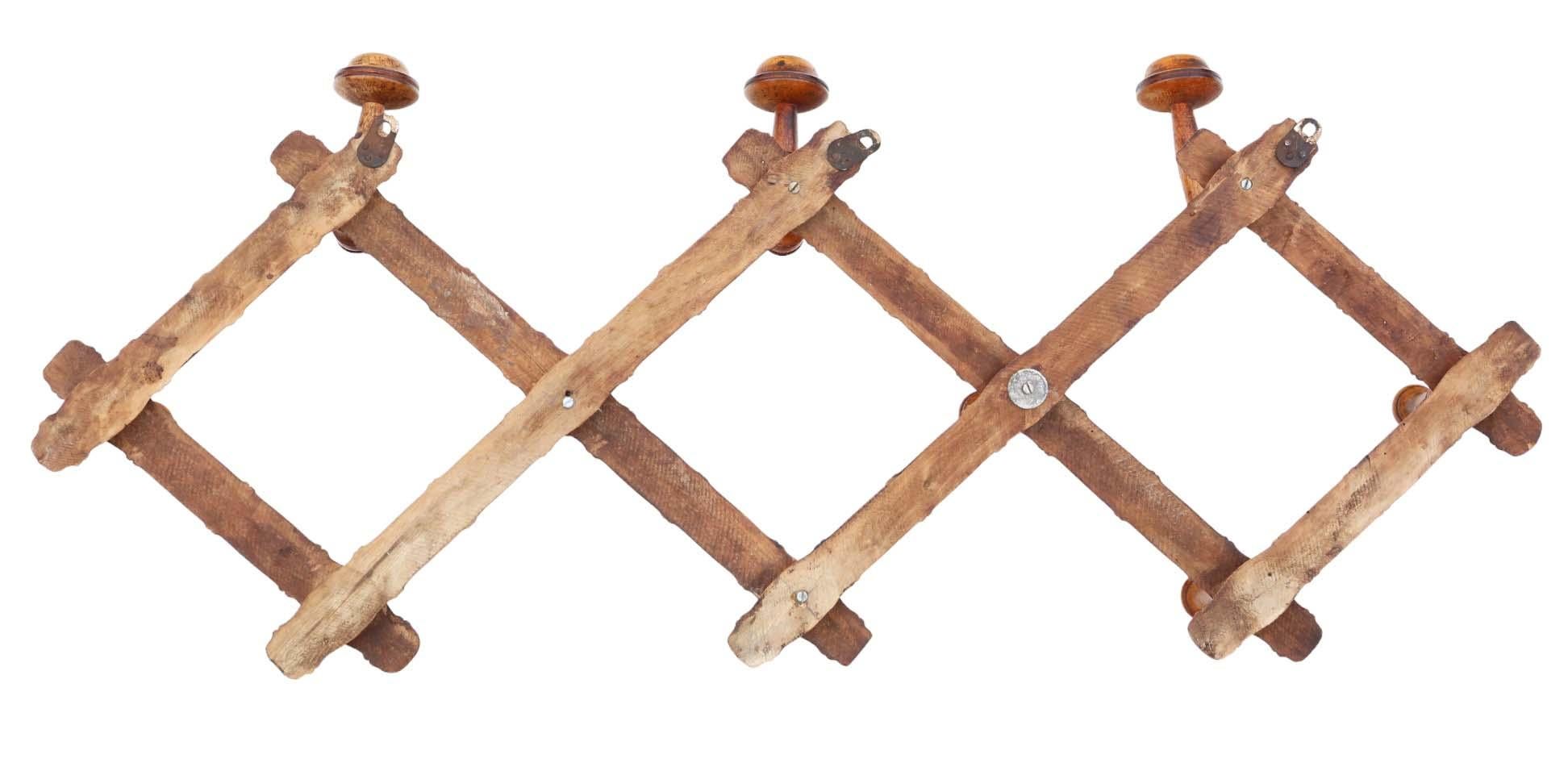 20th Century Antique Faux Bamboo Wall Mounted Hall Coat / Hat Stand C1900