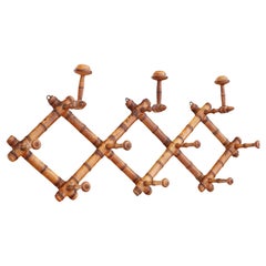 Antique Faux Bamboo Wall Mounted Hall Coat / Hat Stand C1900