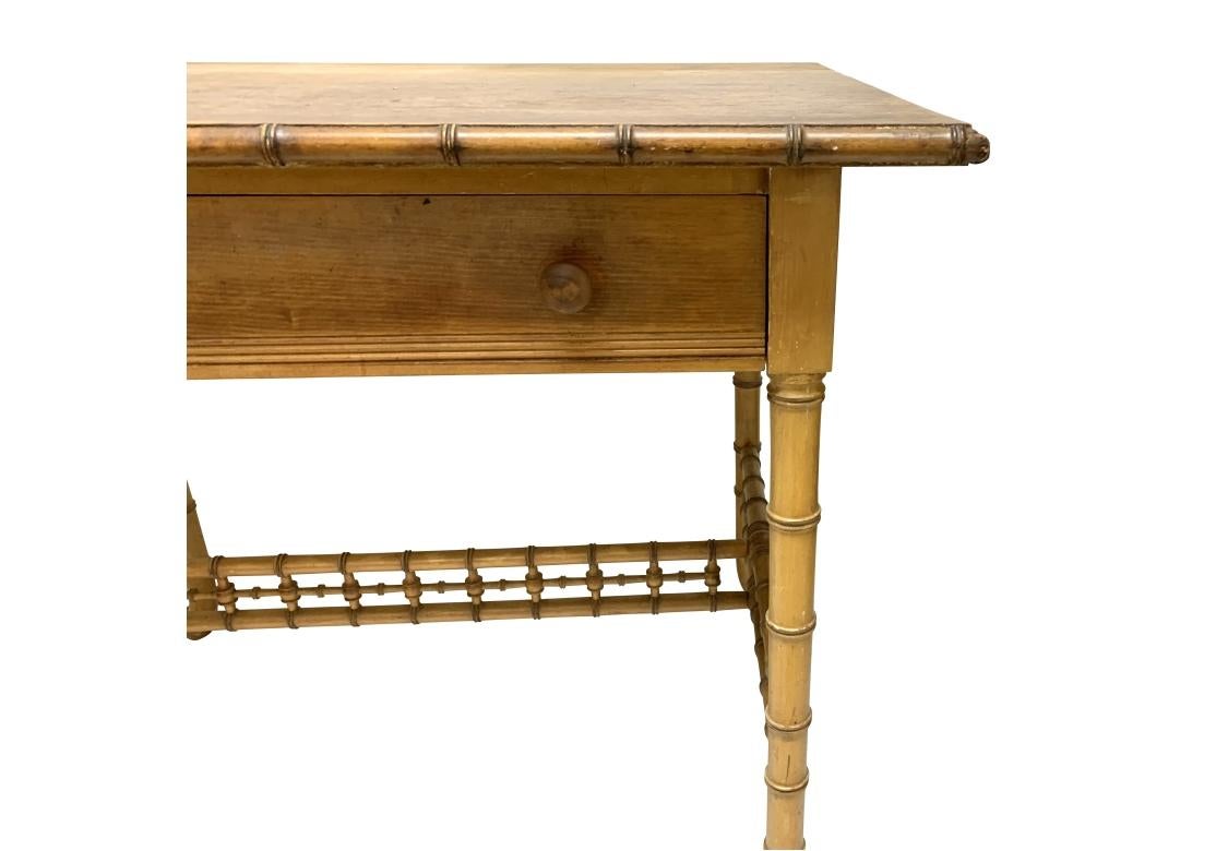 Antique Faux Bamboo Writing Desk For Sale 4