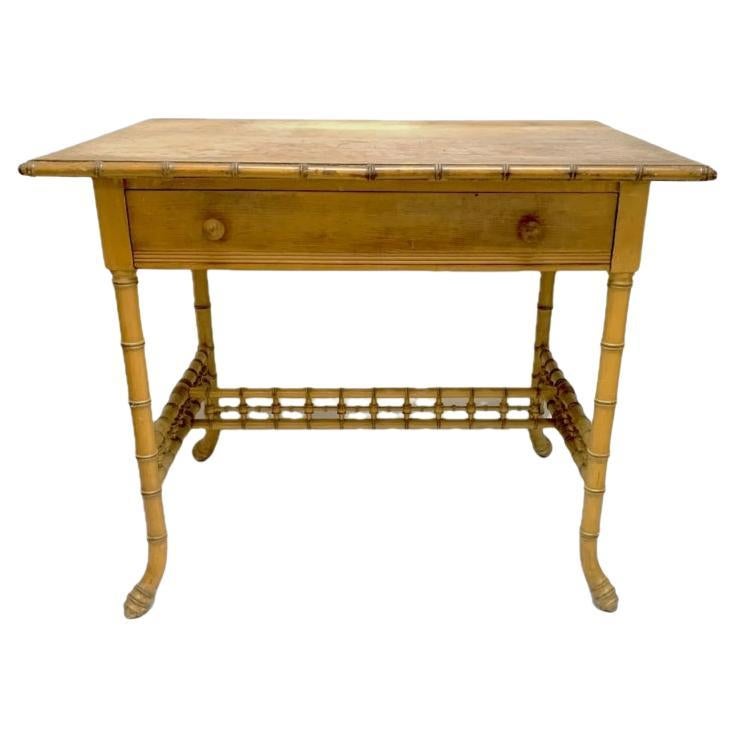 Antique Faux Bamboo Writing Desk For Sale