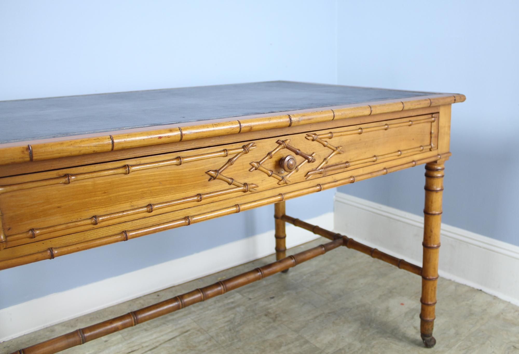 19th Century Antique Faux Bamboo Writing Table or Desk