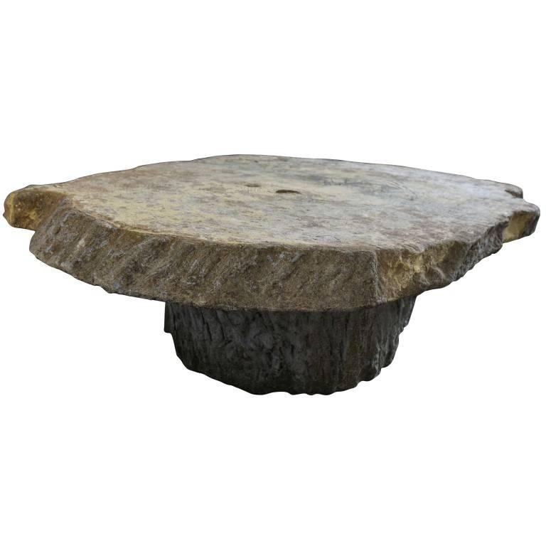 French Antique Faux Bois Coffee Table