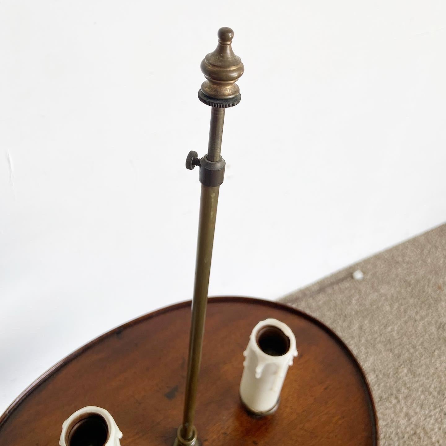 20th Century Antique Faux Candle Floor Lamp Side Table For Sale