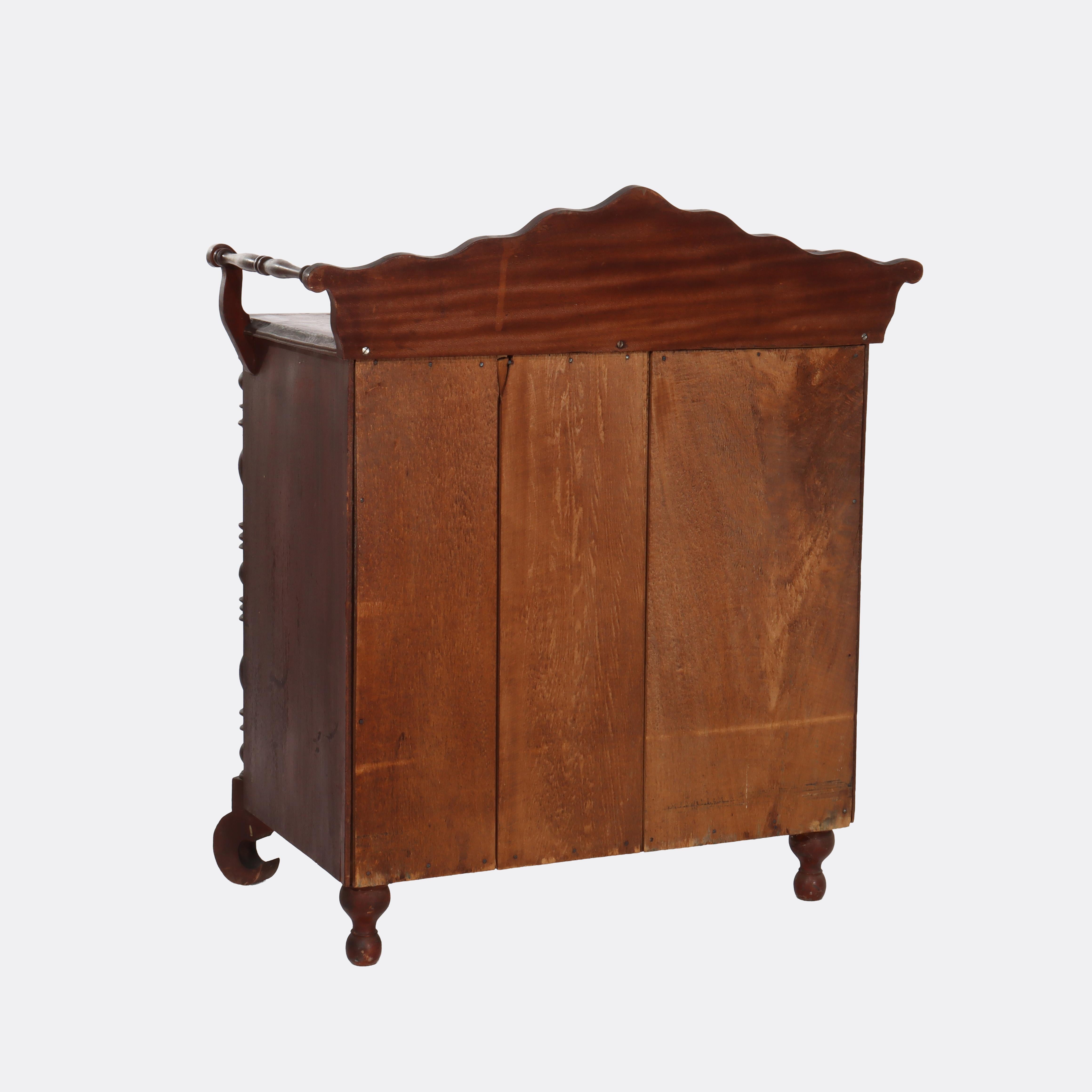 Antique Faux Flame Mahogany Painted Washstand With Backsplash & Towel Rack c1890 For Sale 6