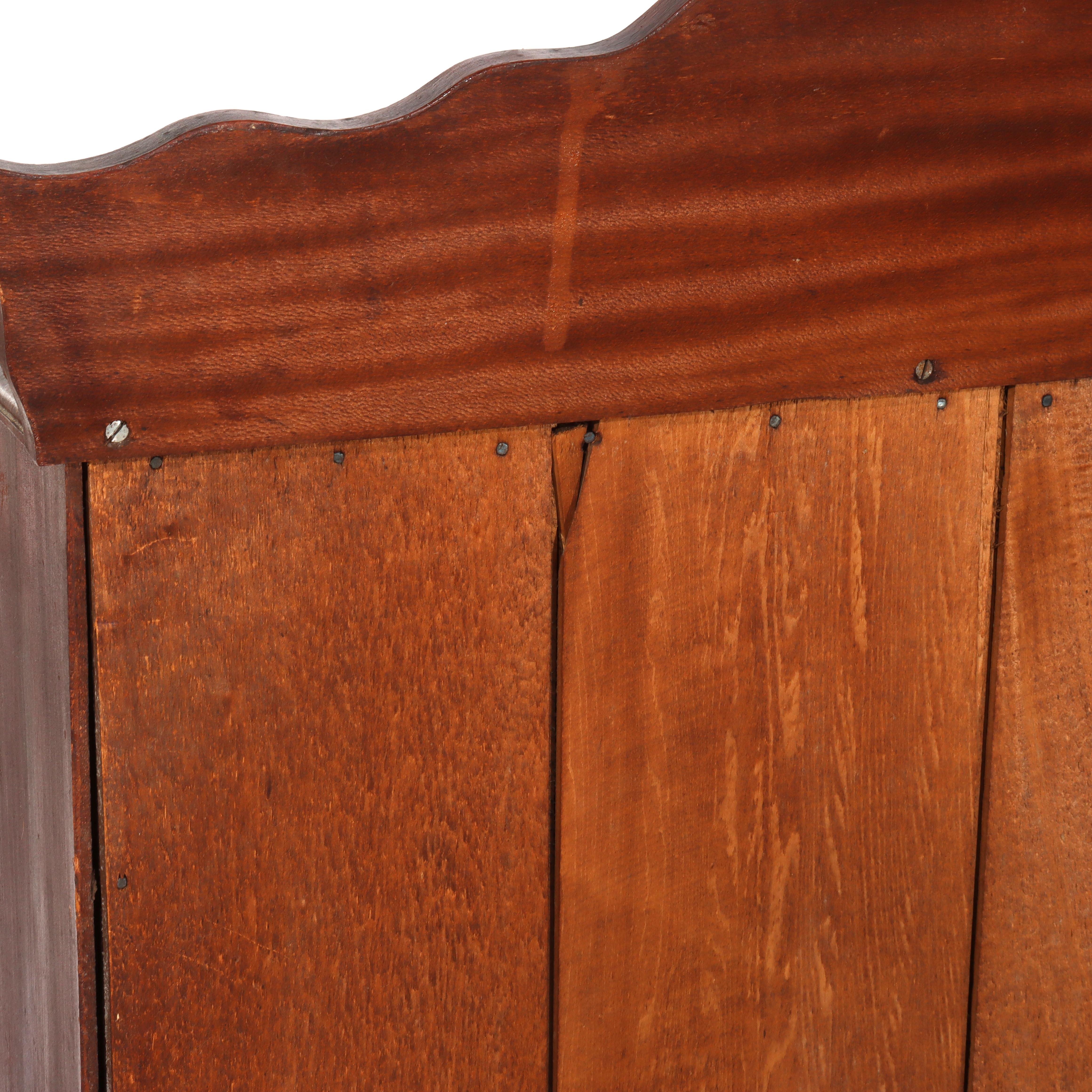 Antique Faux Flame Mahogany Painted Washstand With Backsplash & Towel Rack c1890 For Sale 7