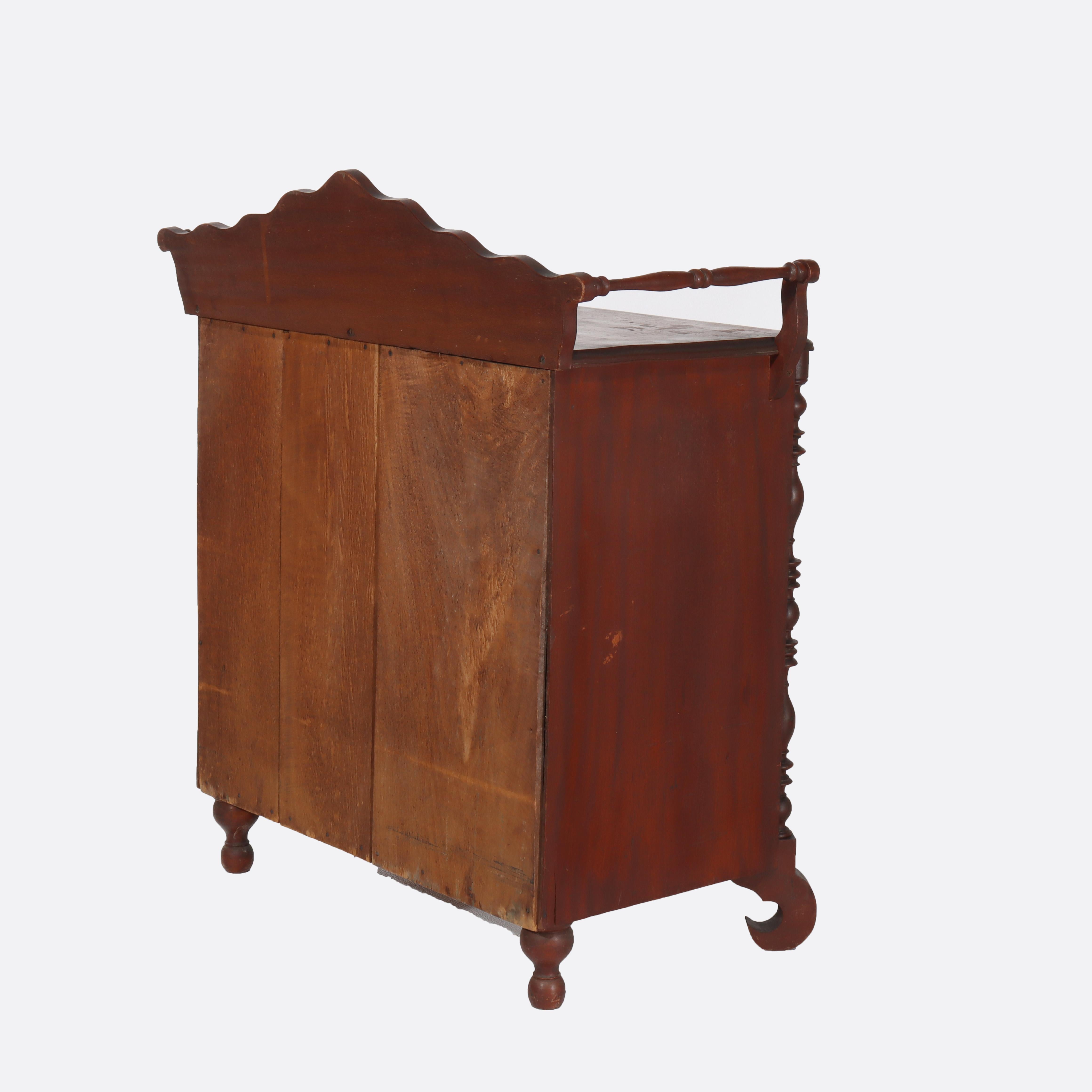 Antique Faux Flame Mahogany Painted Washstand With Backsplash & Towel Rack c1890 For Sale 8