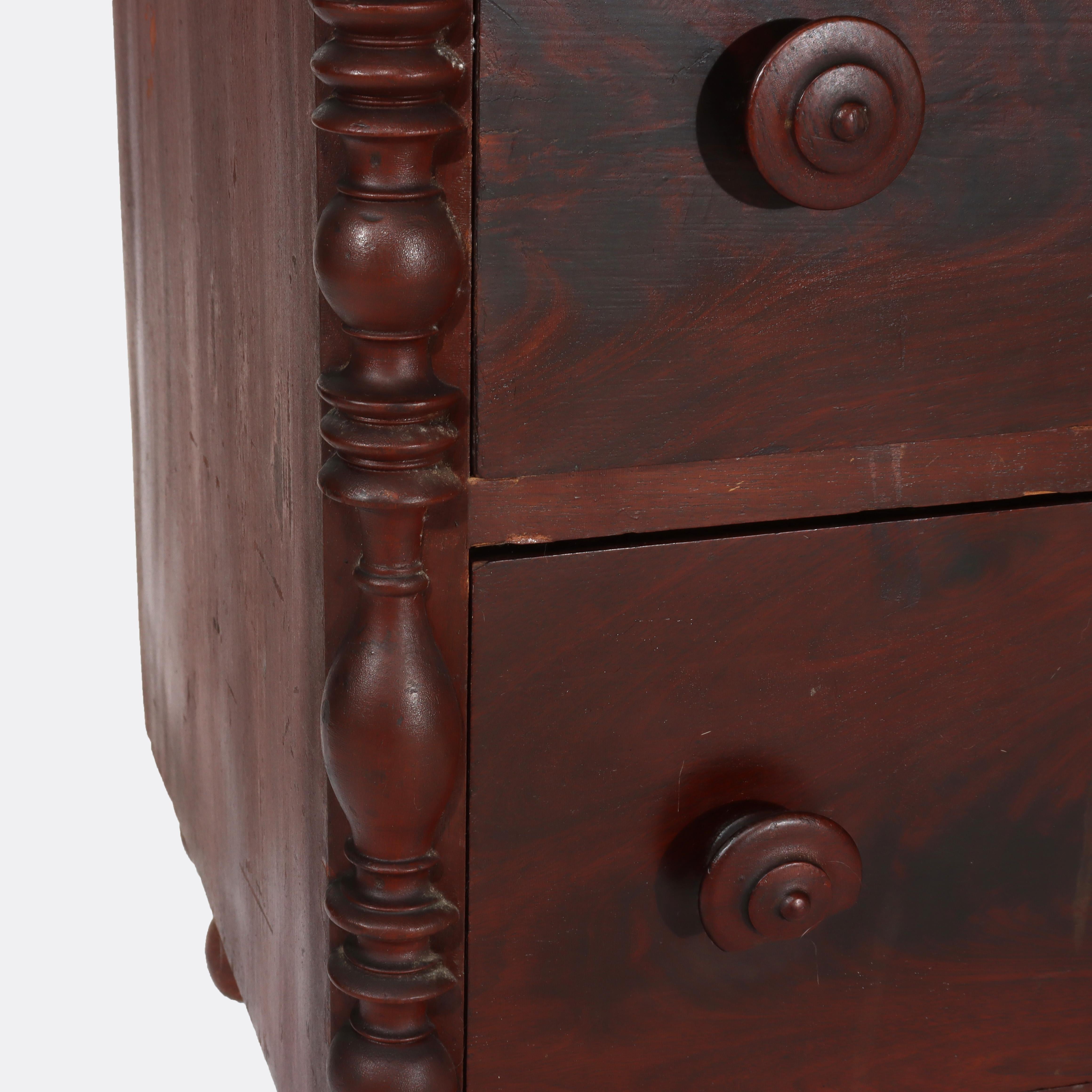 Antique Faux Flame Mahogany Painted Washstand With Backsplash & Towel Rack c1890 For Sale 13