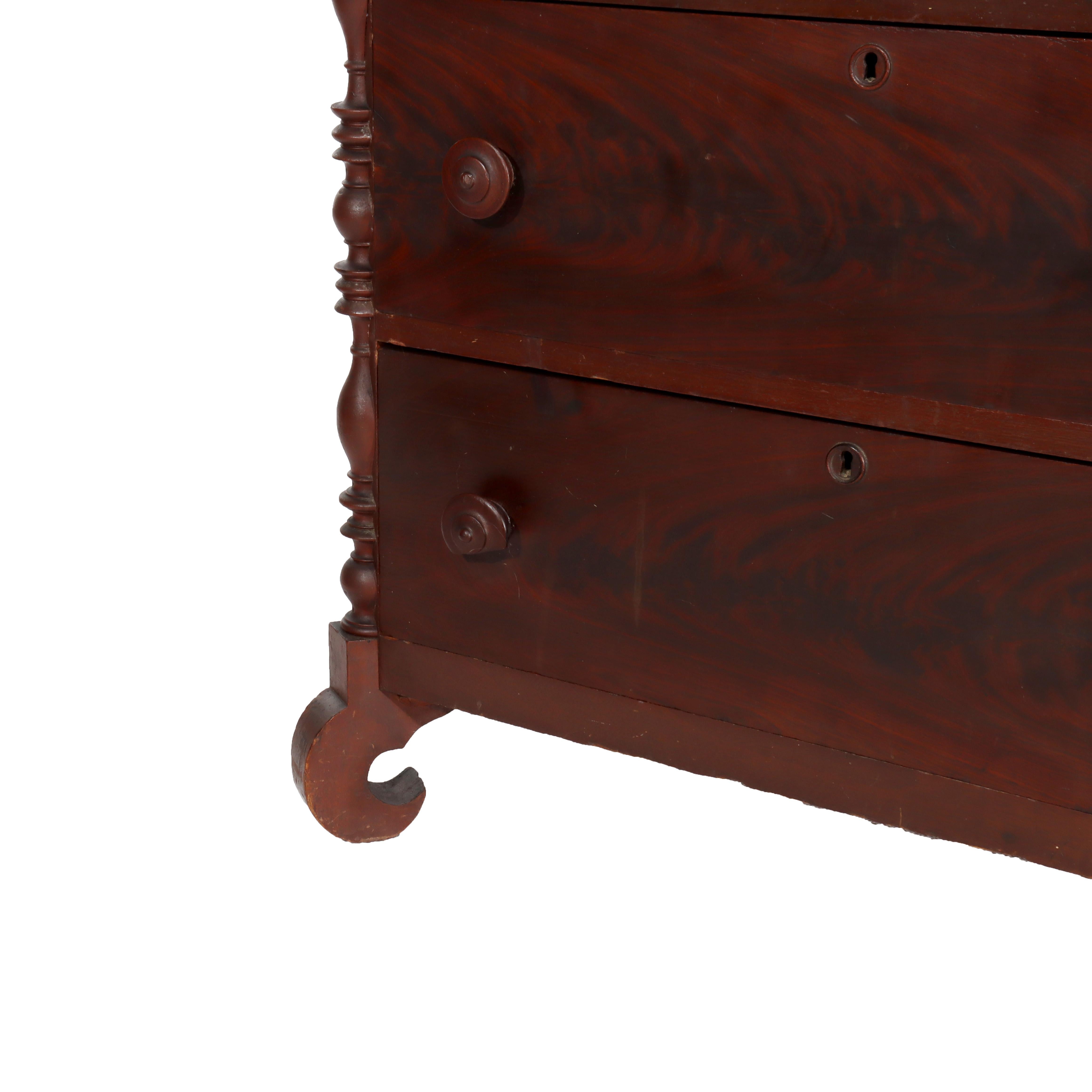 Antique Faux Flame Mahogany Painted Washstand With Backsplash & Towel Rack c1890 For Sale 1