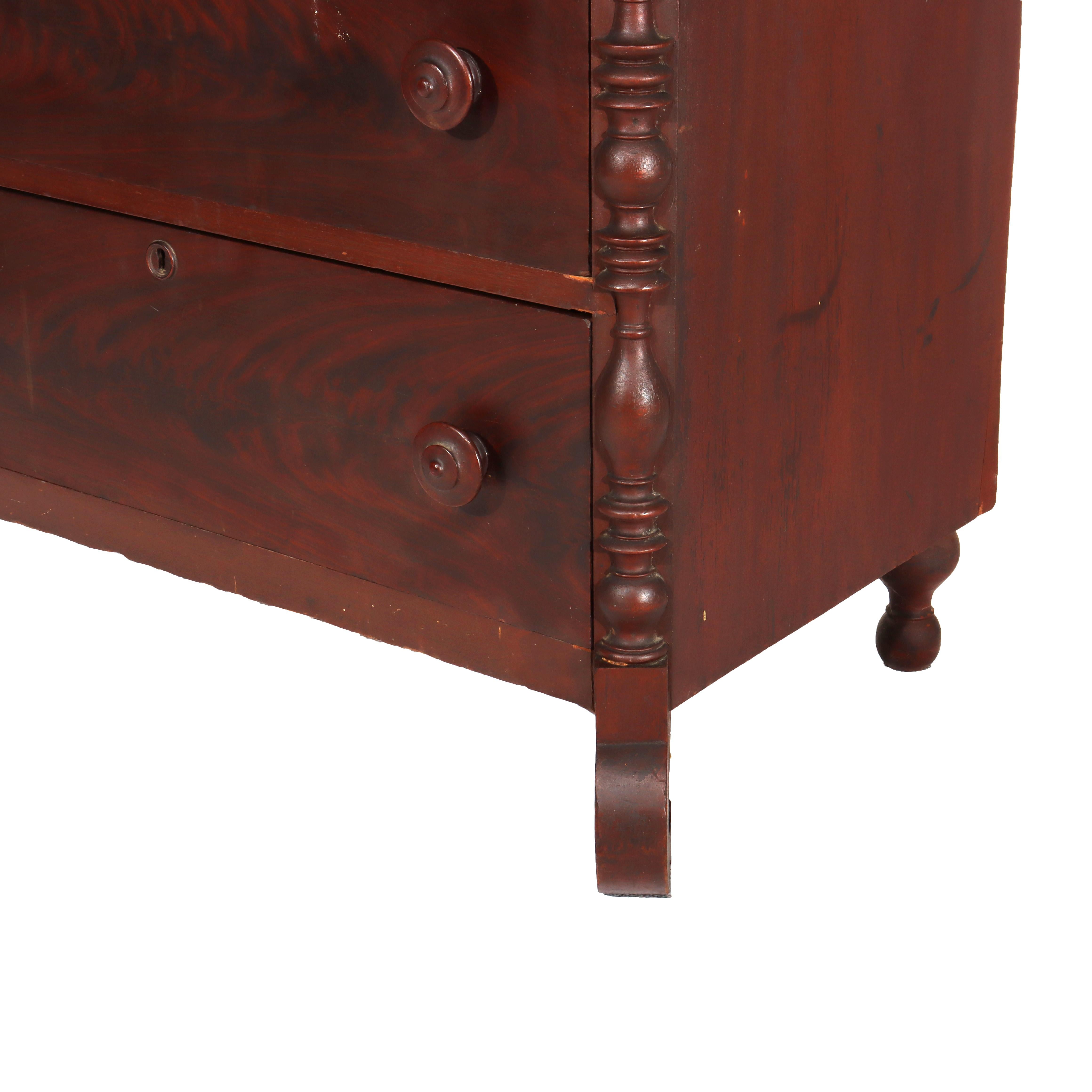 Antique Faux Flame Mahogany Painted Washstand With Backsplash & Towel Rack c1890 For Sale 2