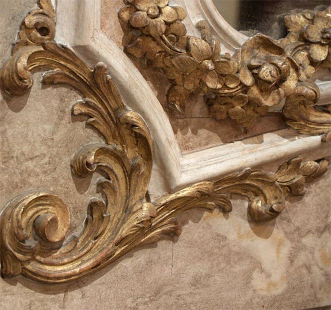 Antique Faux Marble and Giltwood Trumeau For Sale 2