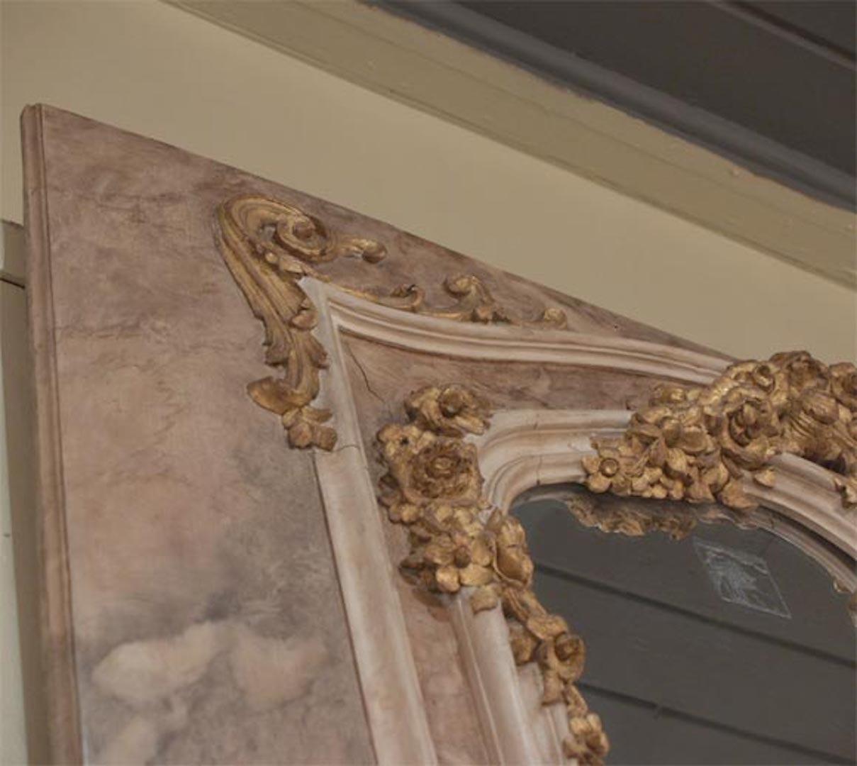 Antique Faux Marble and Giltwood Trumeau For Sale 3