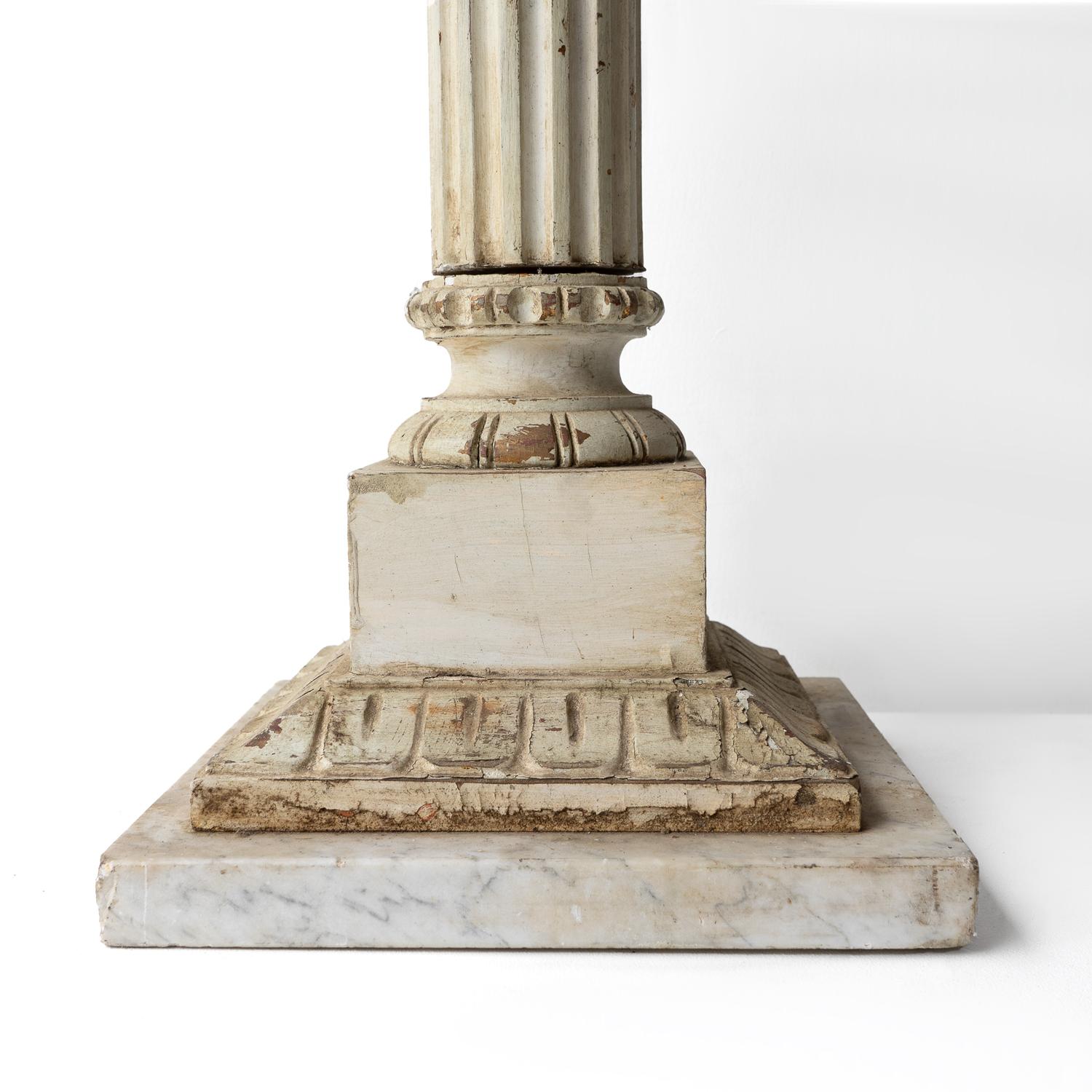 Antique Faux Marble, Marble And Gilt Column Pedestal Plinth Display Stand 5