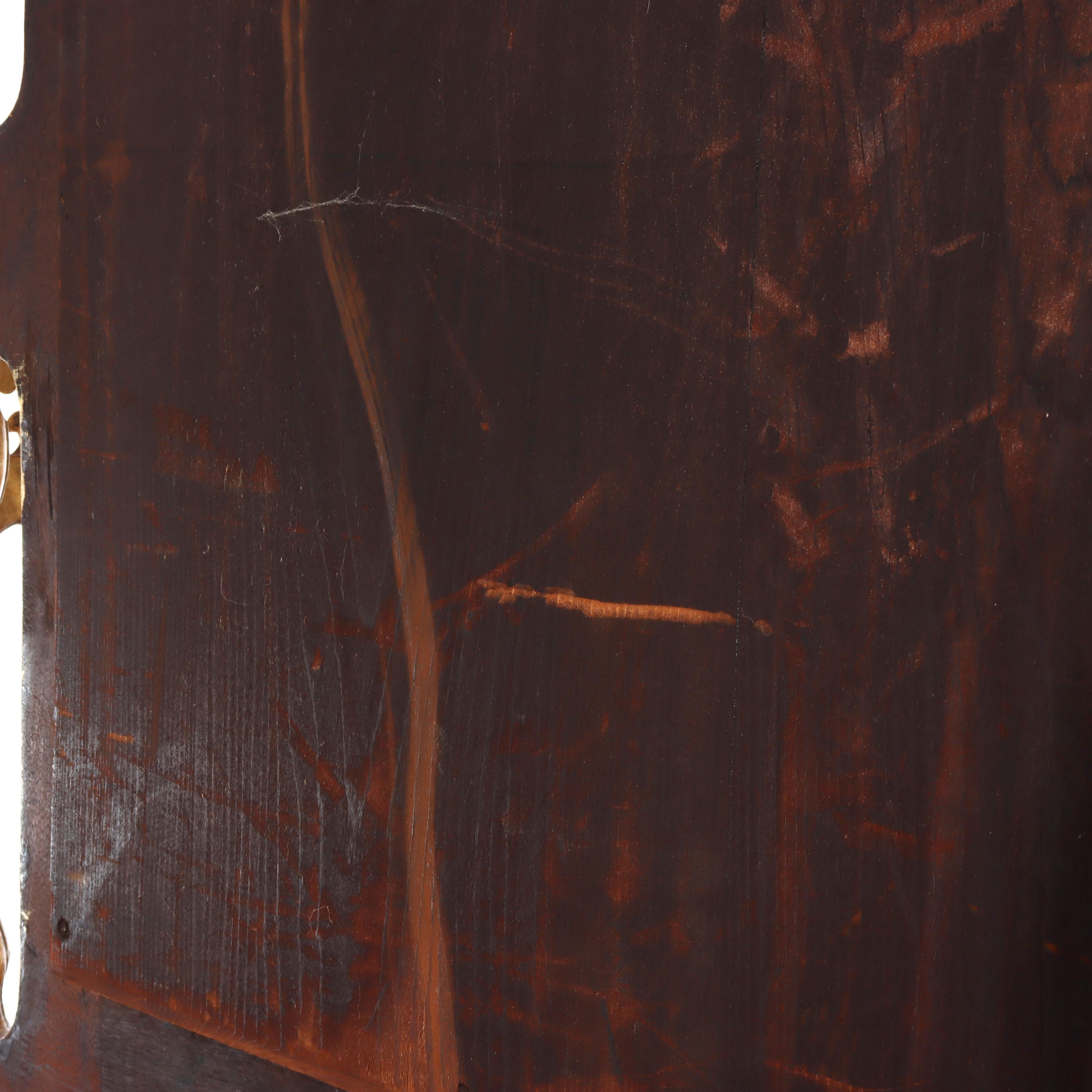 Antike Faux gemalt geschnitzt Nussbaum Etagere mit Spiegel C1890 im Angebot 8