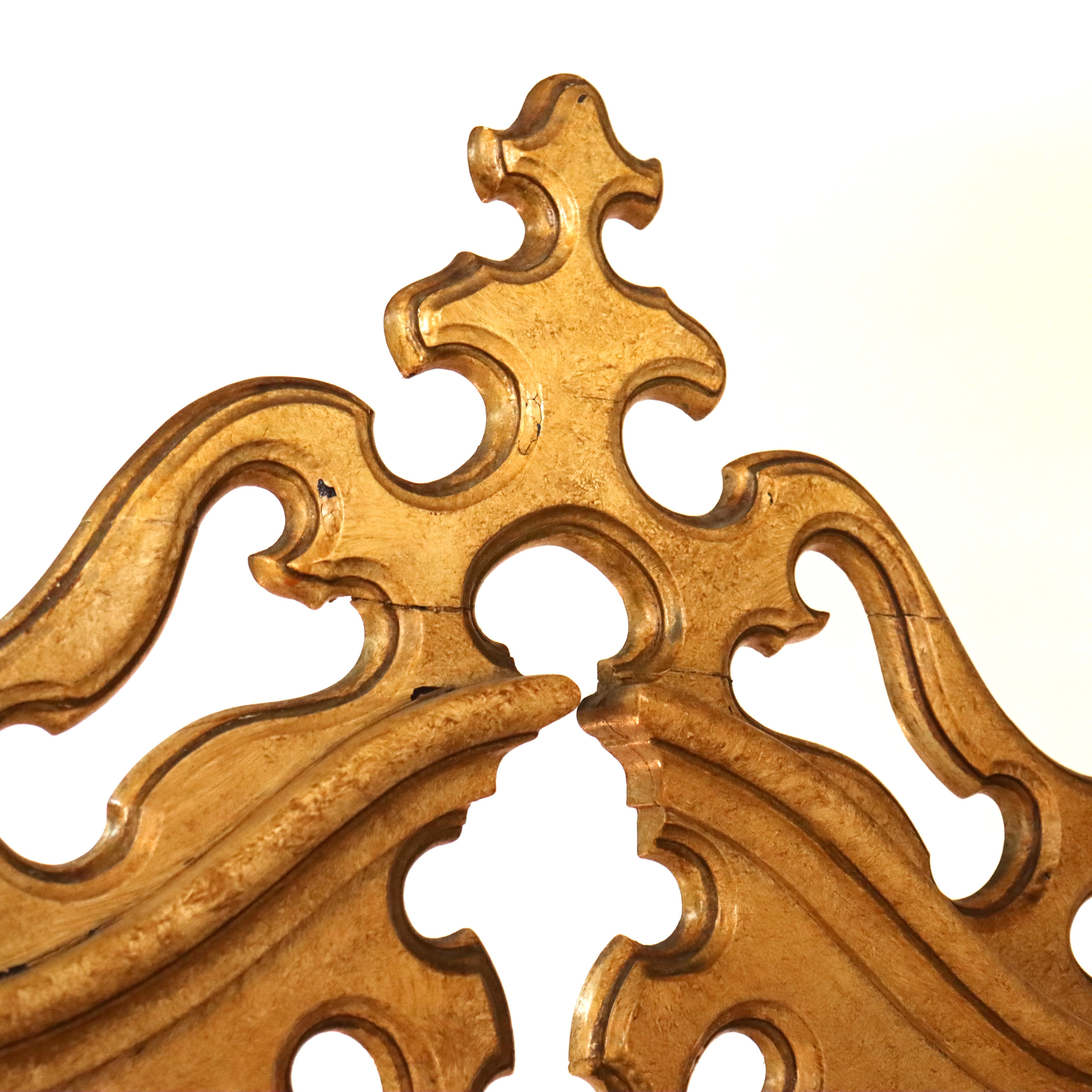 Antike Faux gemalt geschnitzt Nussbaum Etagere mit Spiegel C1890 im Angebot 9