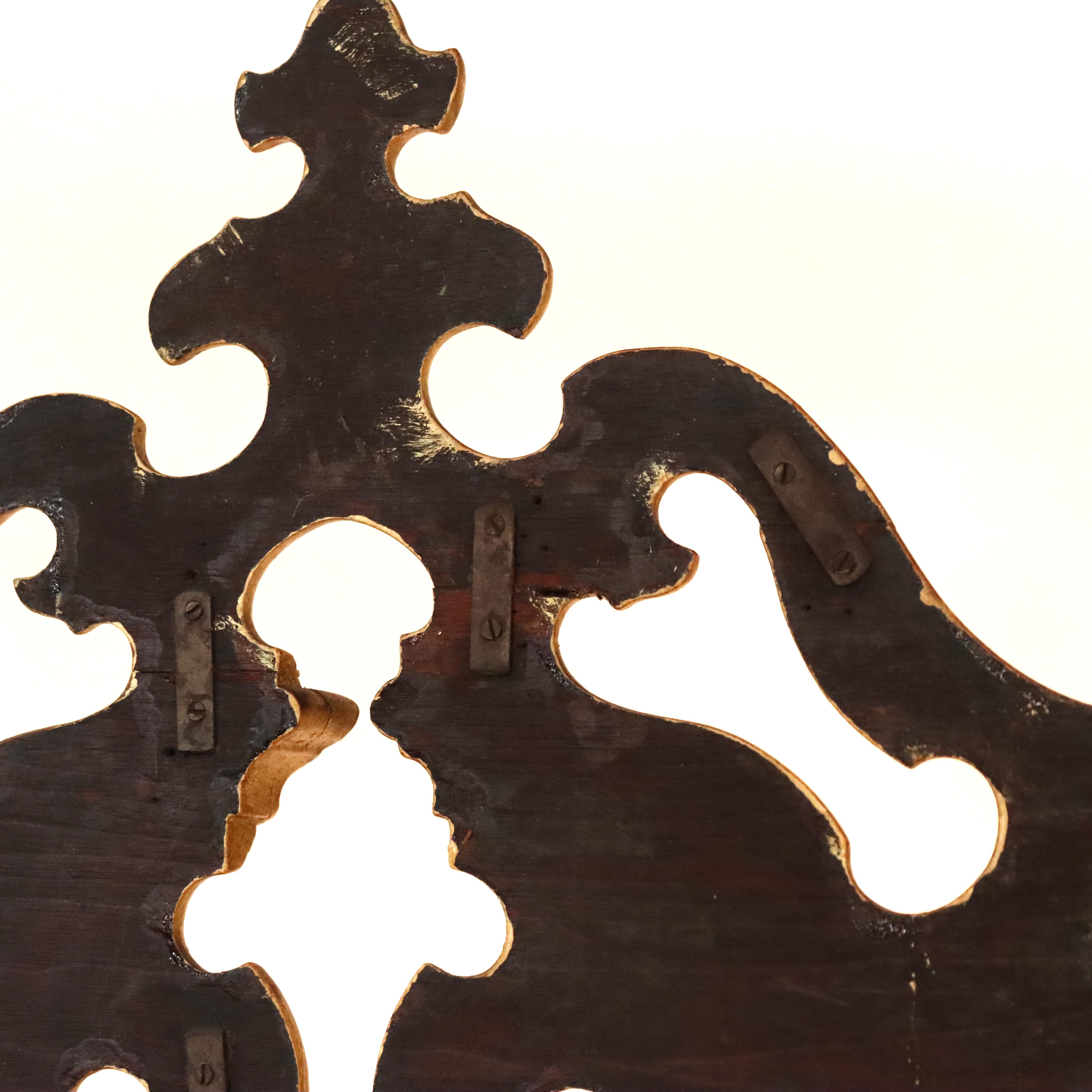 Antike Faux gemalt geschnitzt Nussbaum Etagere mit Spiegel C1890 im Angebot 10