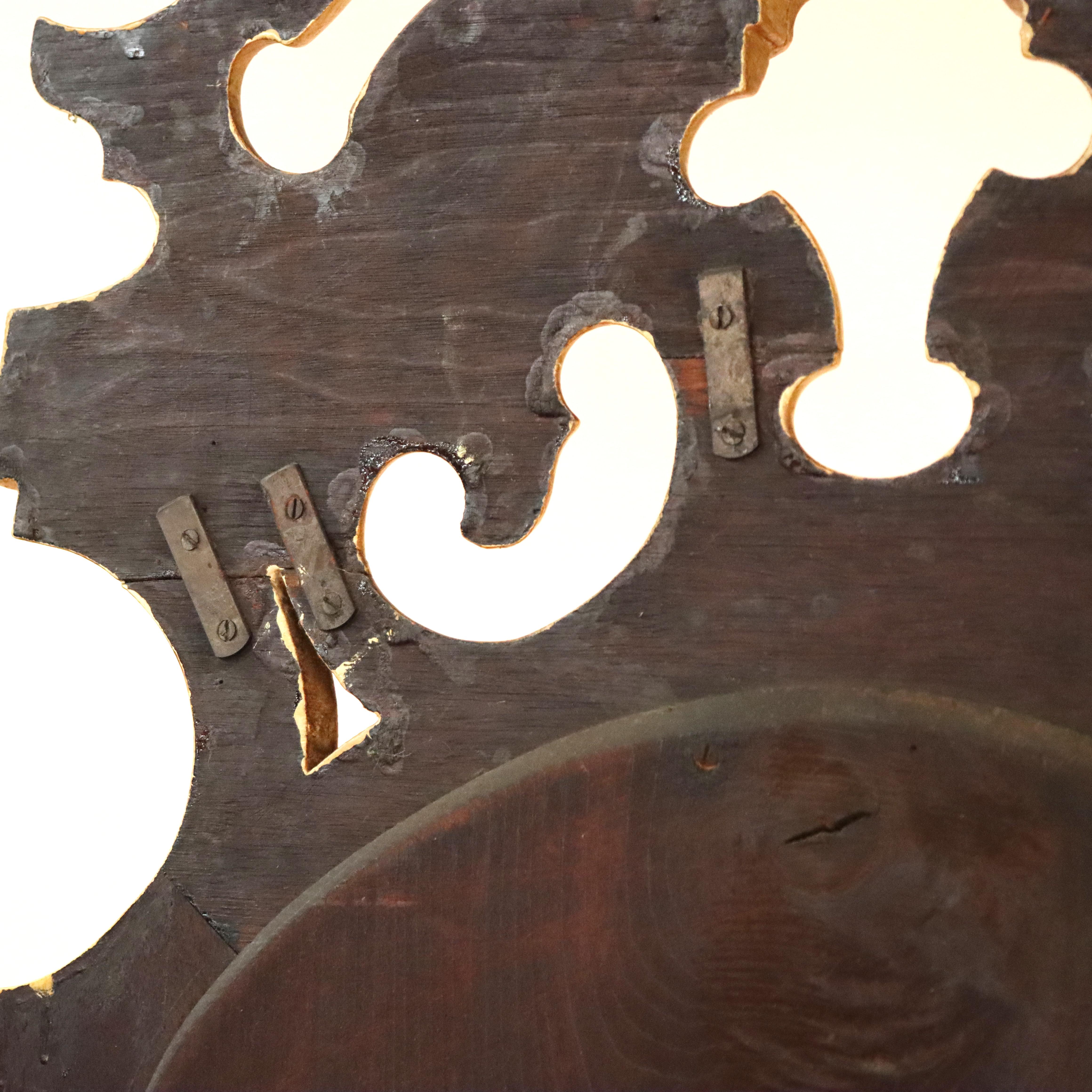 Antike Faux gemalt geschnitzt Nussbaum Etagere mit Spiegel C1890 im Angebot 11