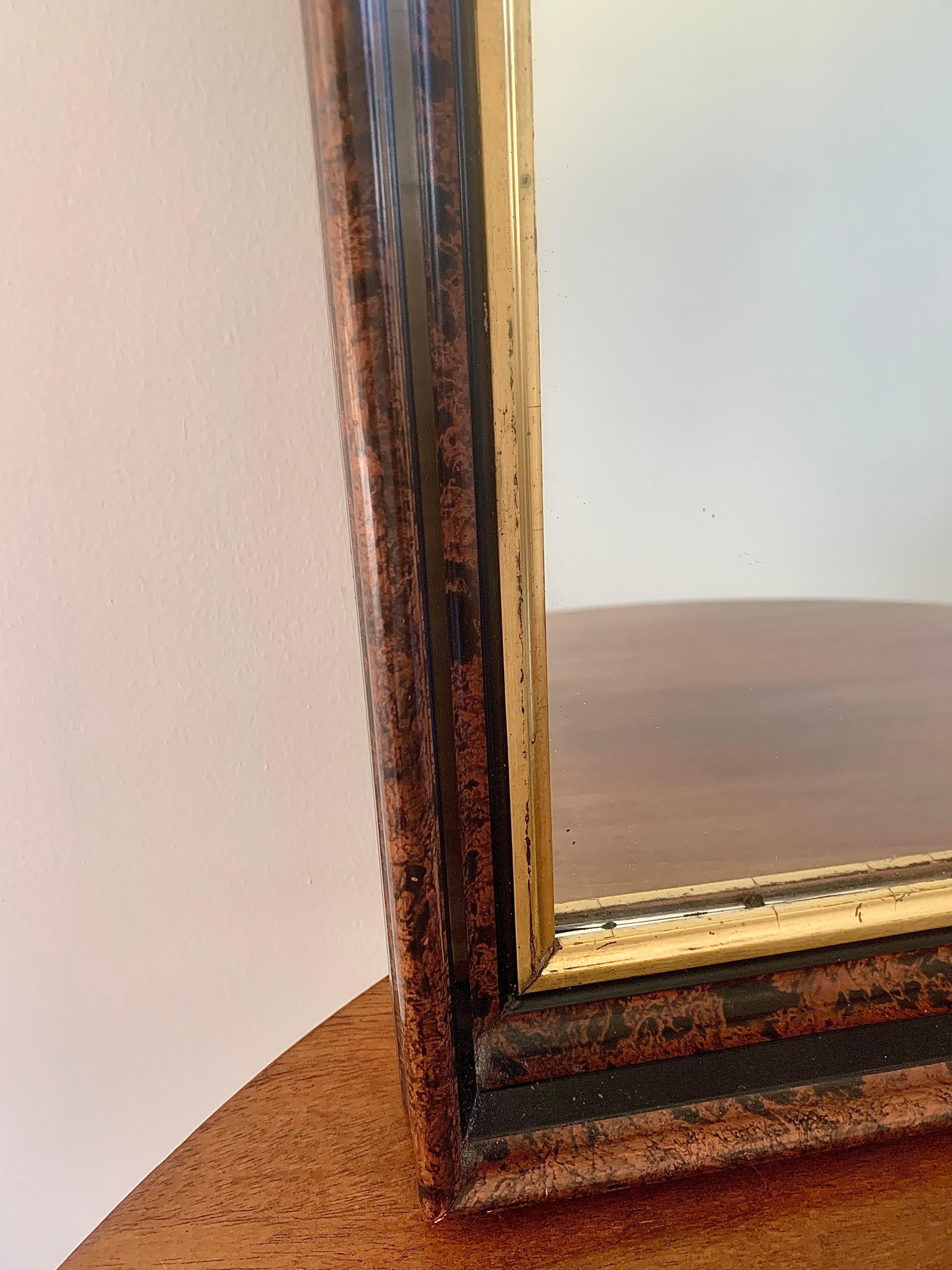 American Antique Faux Tortoise Shell Wall Mirror, circa, Early 20th Century