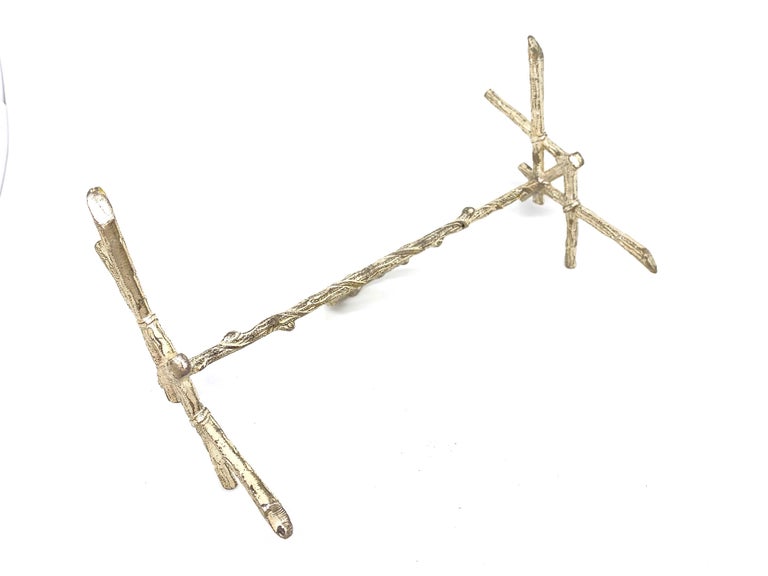 Antique Faux Wood Silver Plated Classical Carving Set Rest, Tableware