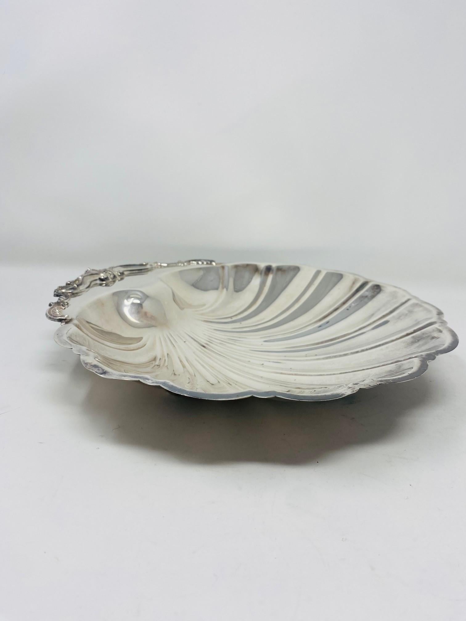 Antique FB Rogers Silver Co 1824 Silver Plated Footed Shell Dish 3