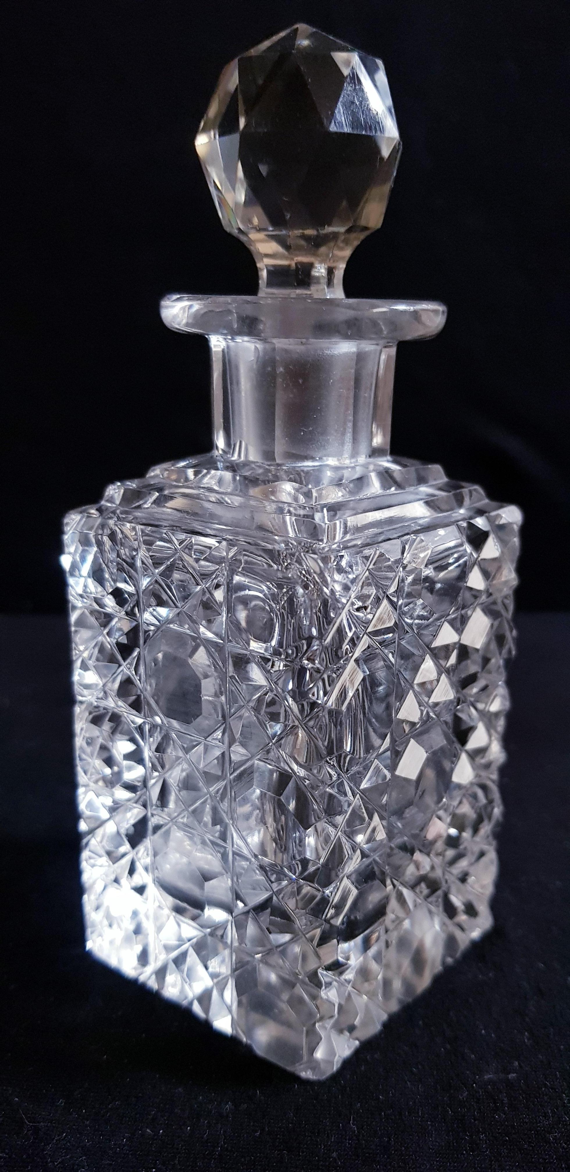 Art Nouveau Antique F&C Osler Brilliant Cut Perfume Bottle For Sale