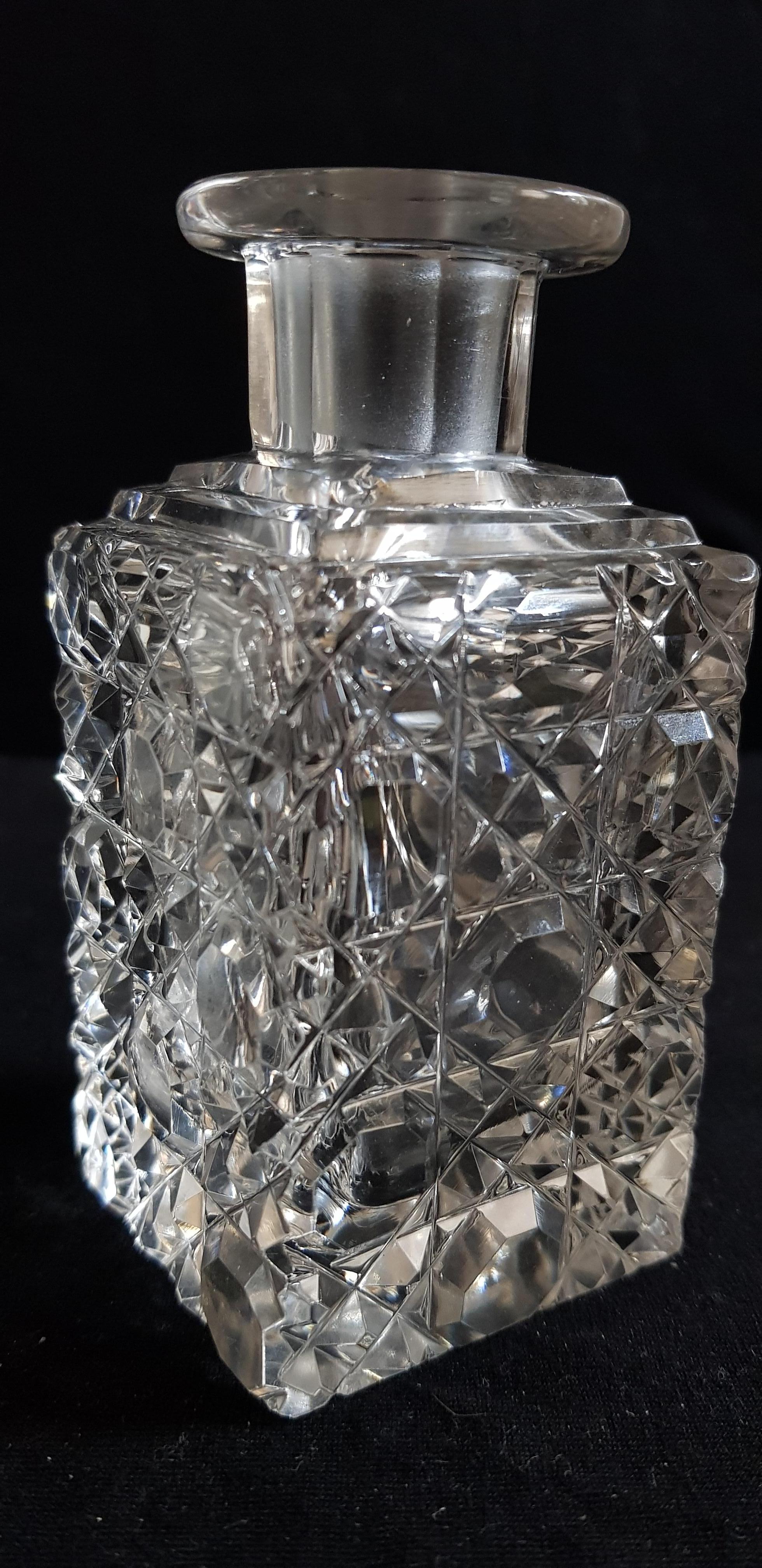 English Antique F&C Osler Brilliant Cut Perfume Bottle For Sale