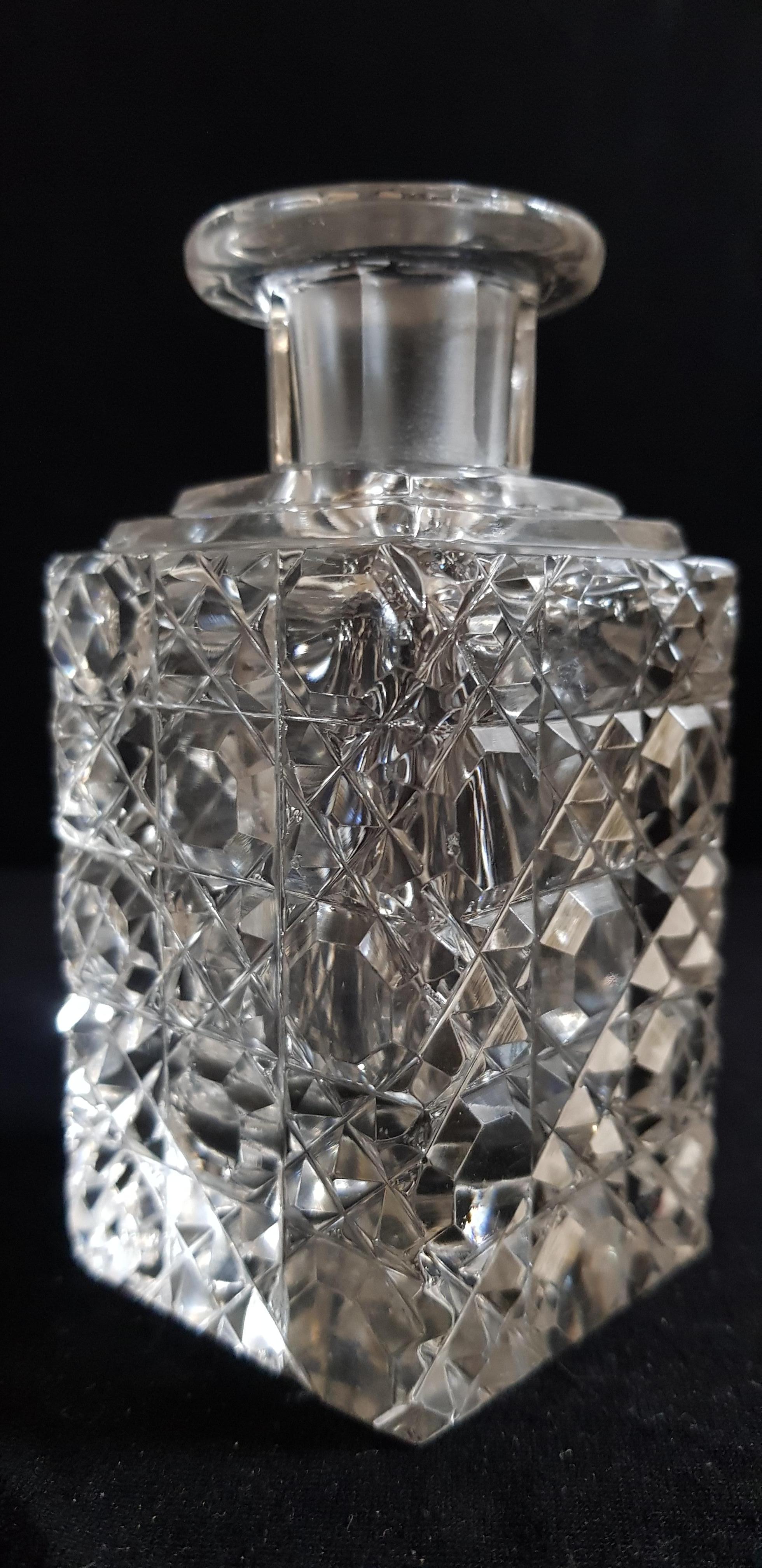 Hand-Crafted Antique F&C Osler Brilliant Cut Perfume Bottle For Sale