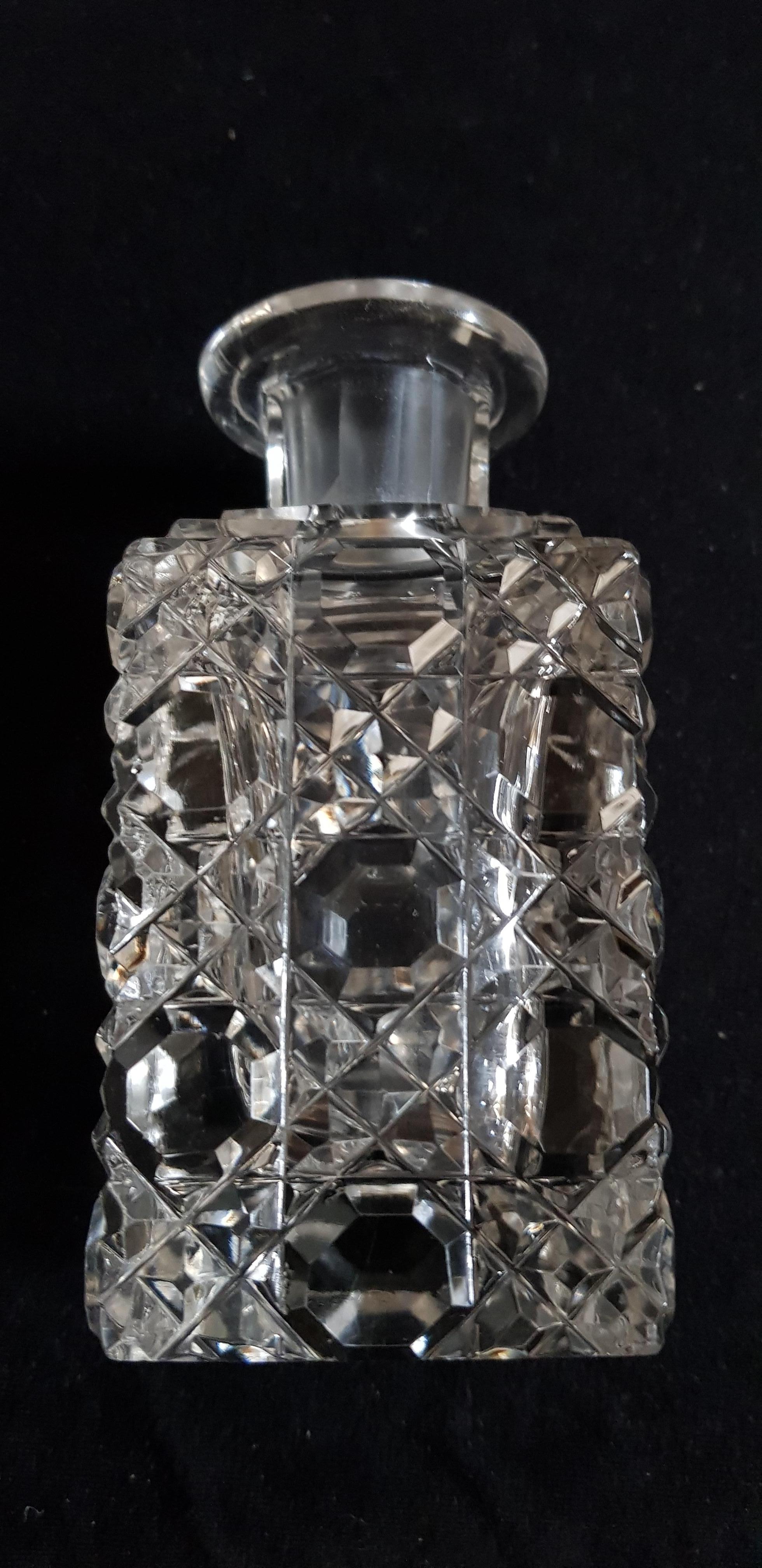 Crystal Antique F&C Osler Brilliant Cut Perfume Bottle For Sale