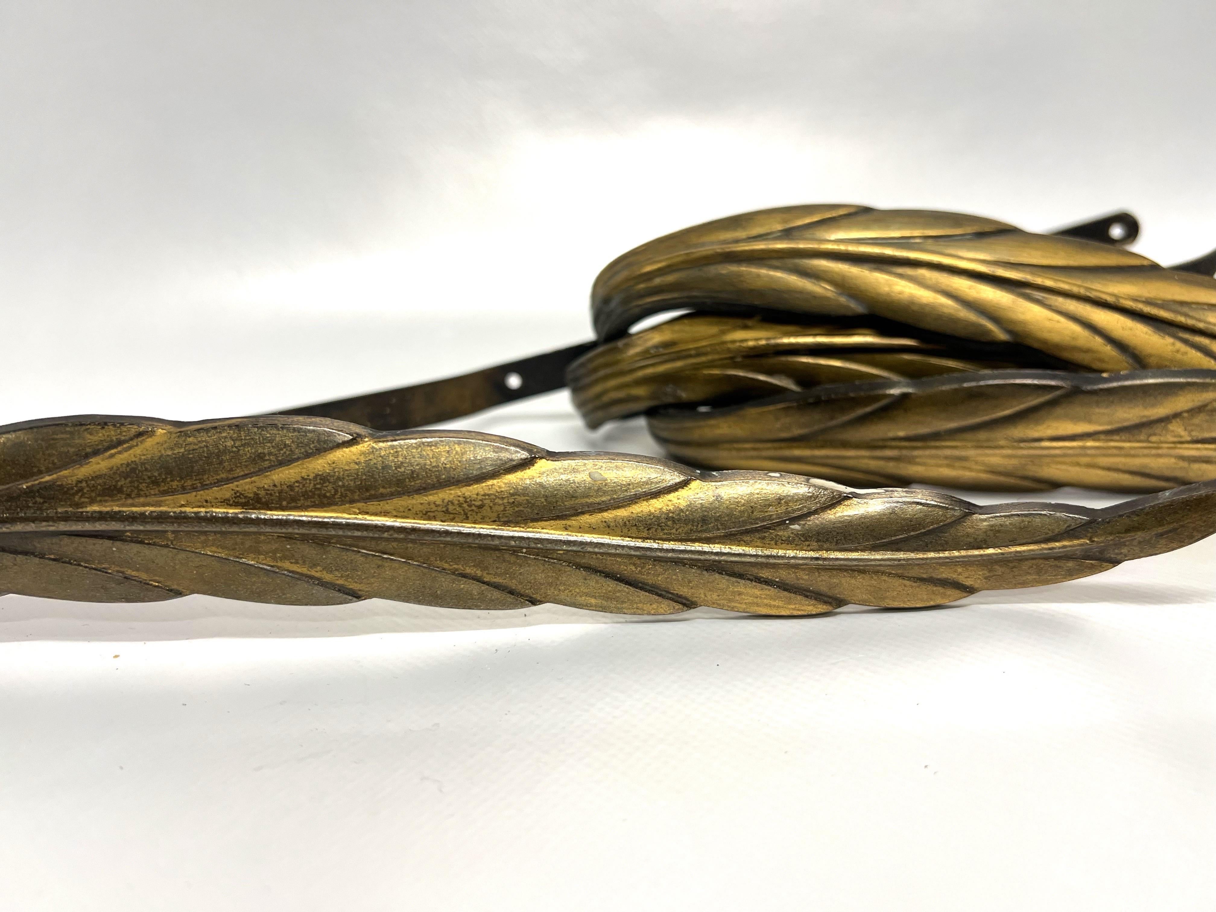 Antique Feather Form Metal Curtain Tie Backs - a Set of 8 For Sale 4