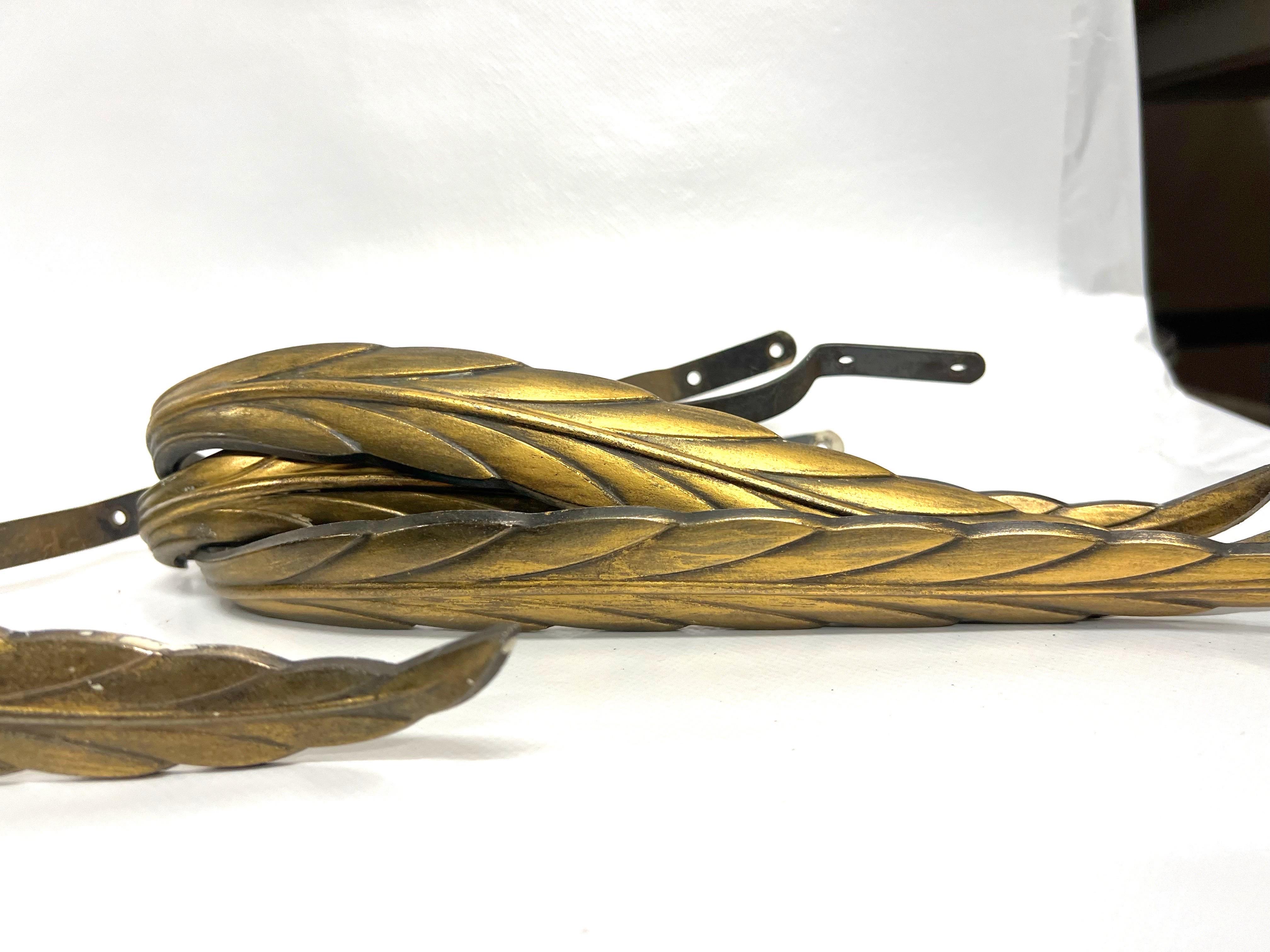 Antique Feather Form Metal Curtain Tie Backs - a Set of 8 For Sale 5