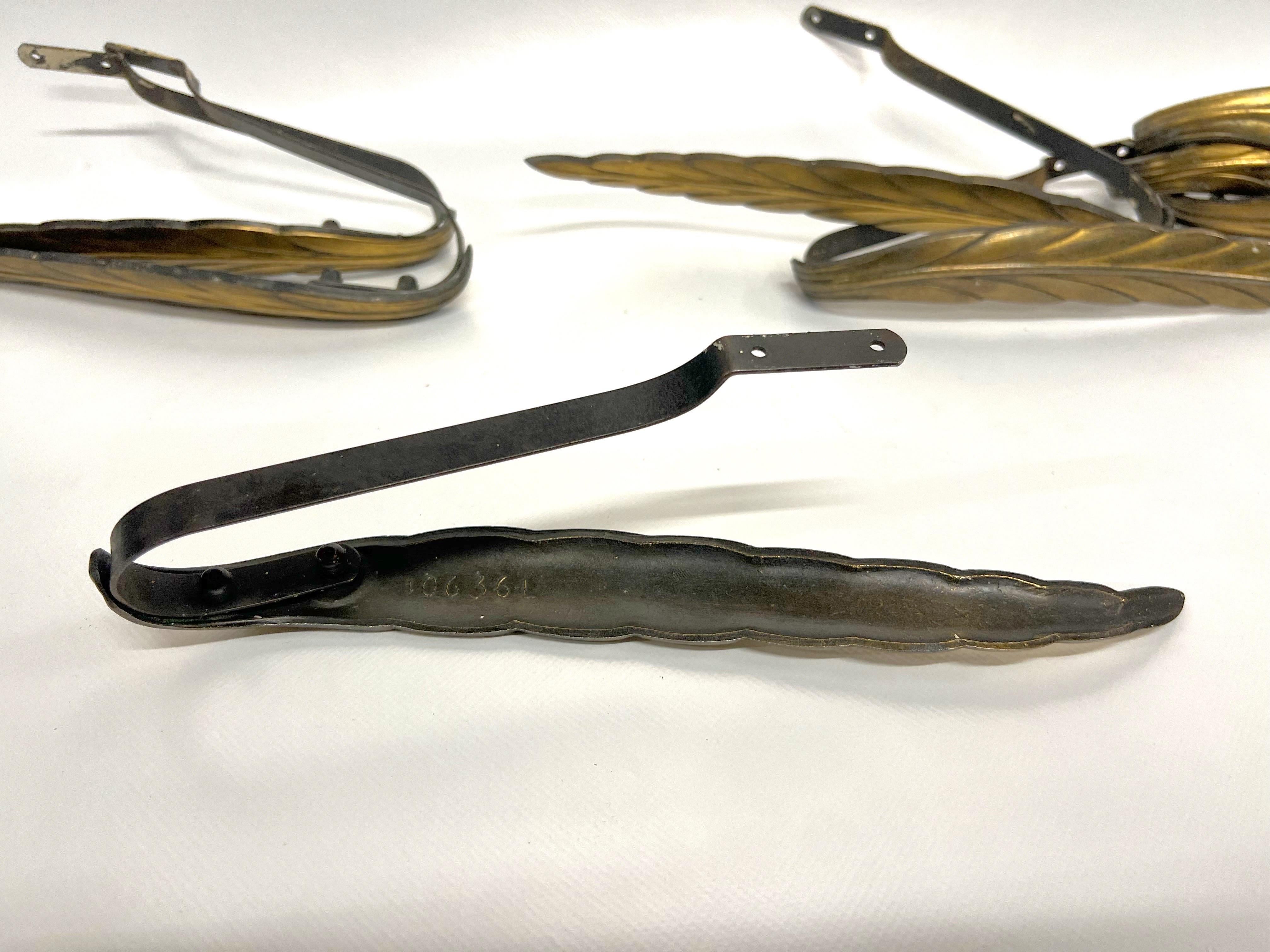 Antique Feather Form Metal Curtain Tie Backs - a Set of 8 For Sale 6