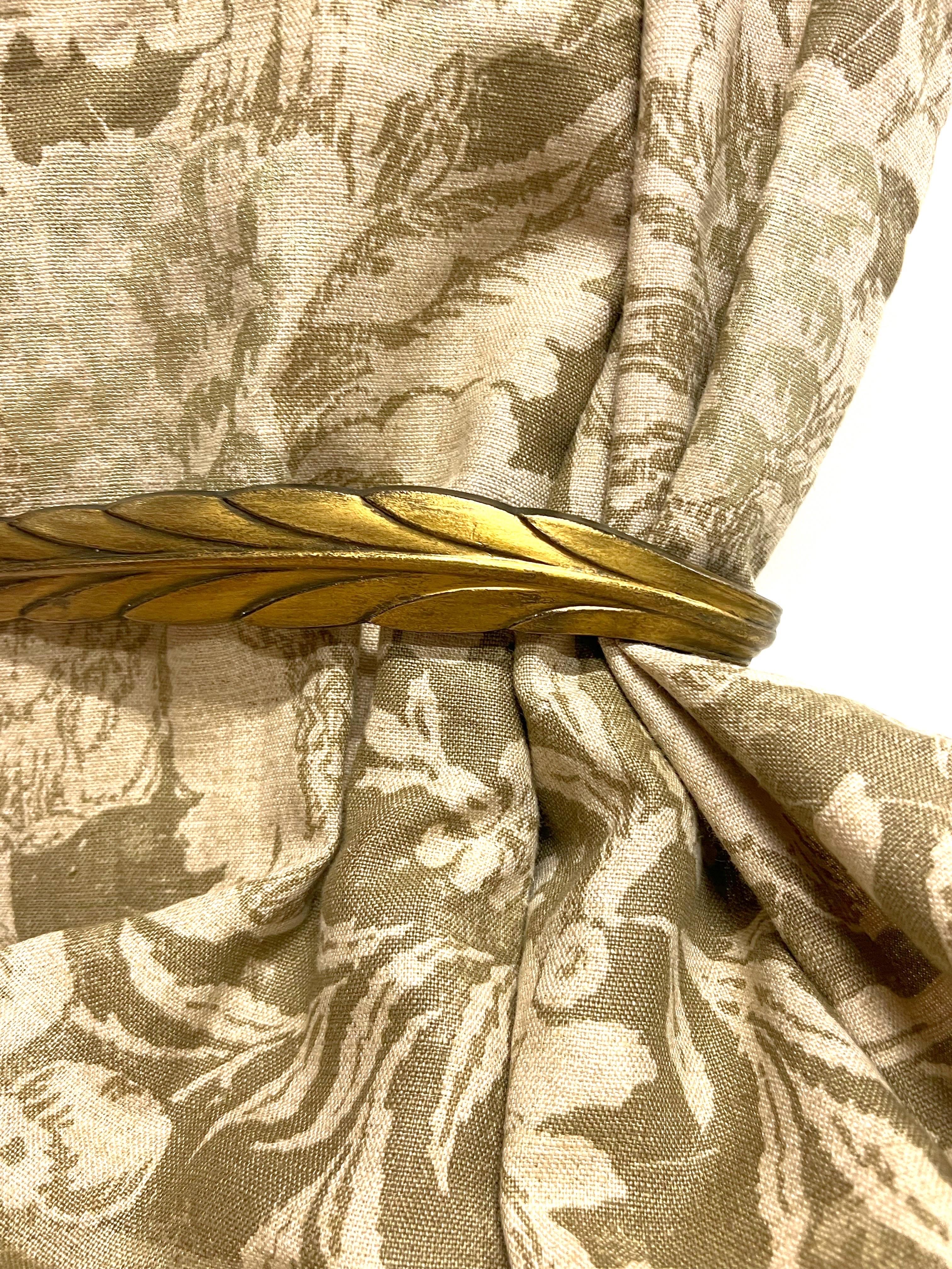 Antique Feather Form Metal Curtain Tie Backs - a Set of 8 For Sale 7