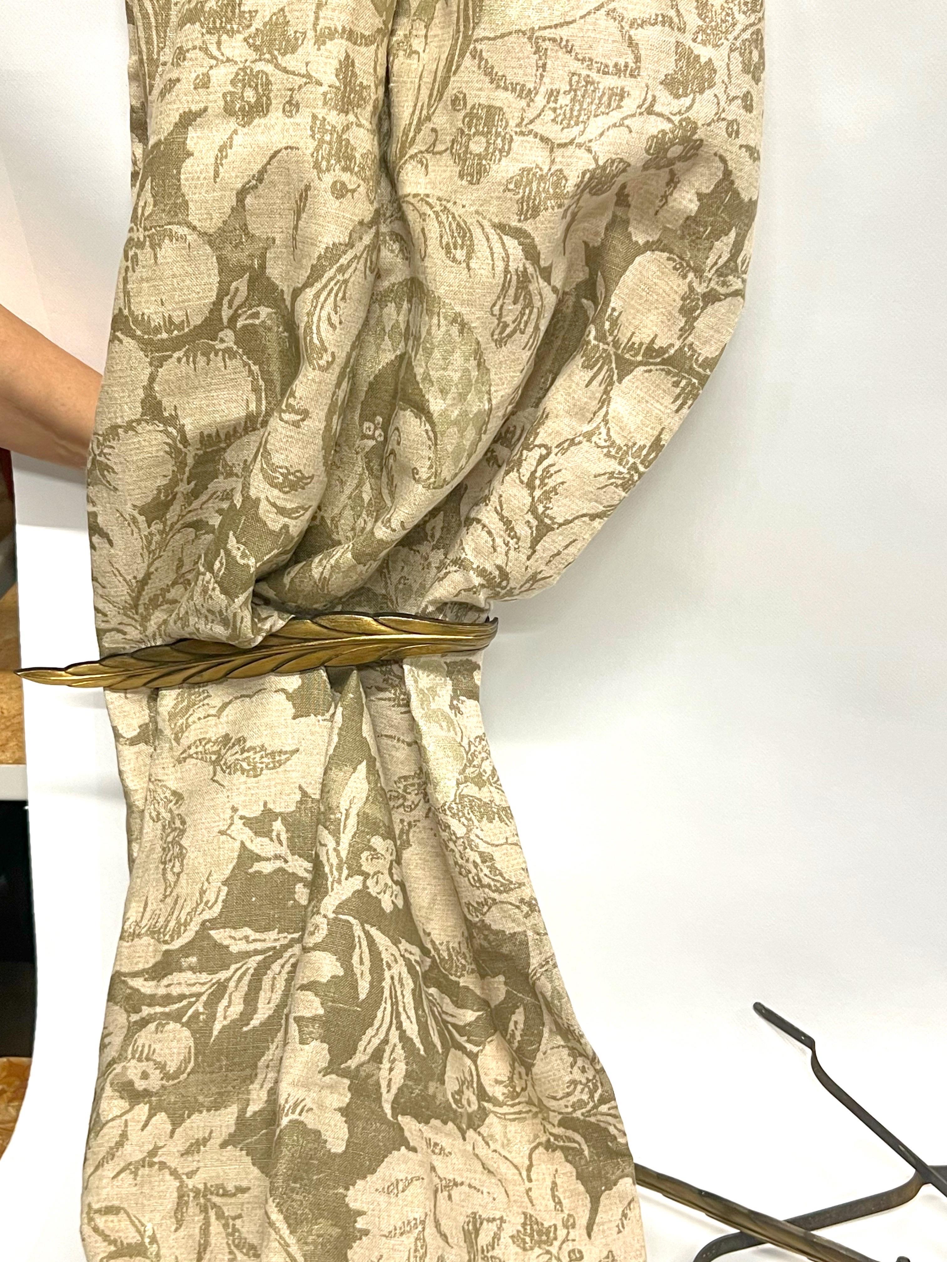 Antique Feather Form Metal Curtain Tie Backs - a Set of 8 For Sale 9