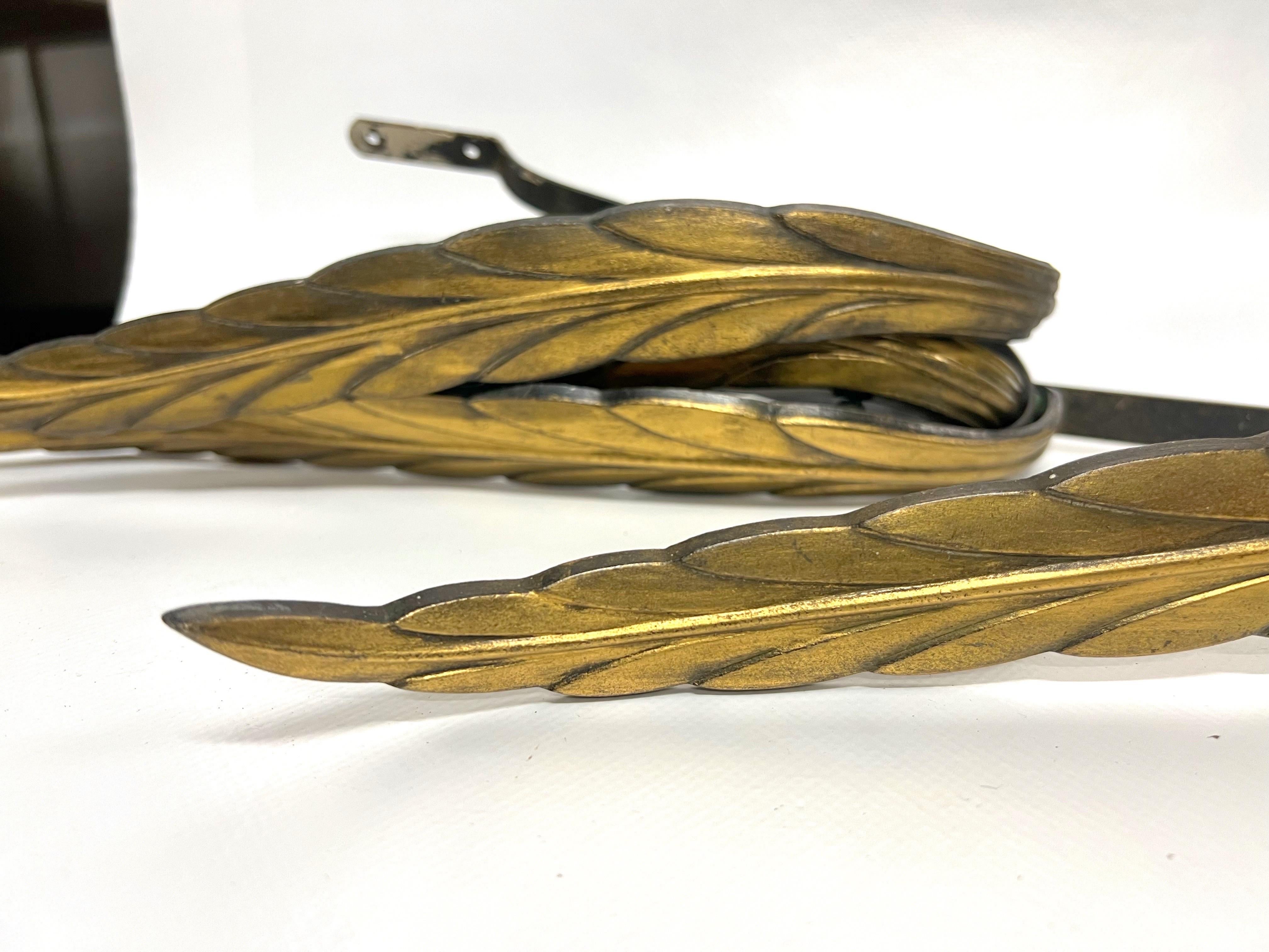 Antique Feather Form Metal Curtain Tie Backs - a Set of 8 For Sale 1