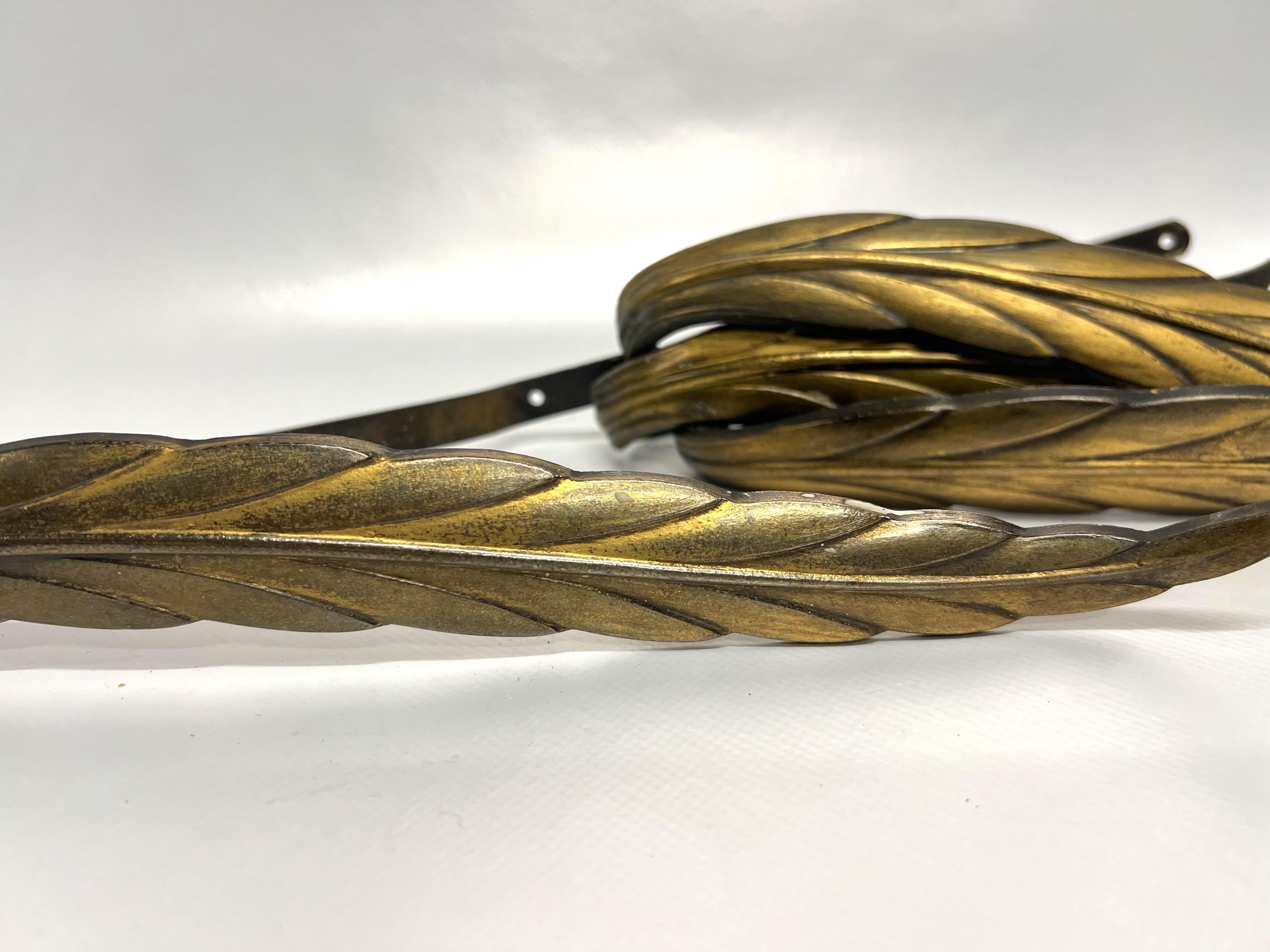 Antique Feather Form Metal Curtain Tie Backs - a Set of 8 For Sale 3