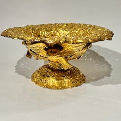 Antique Federal American Repousse Gilt Metal Centerpiece Bowl