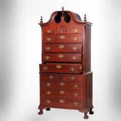 Antique Federal Boston School Mahogany Chest on Chest 19th C