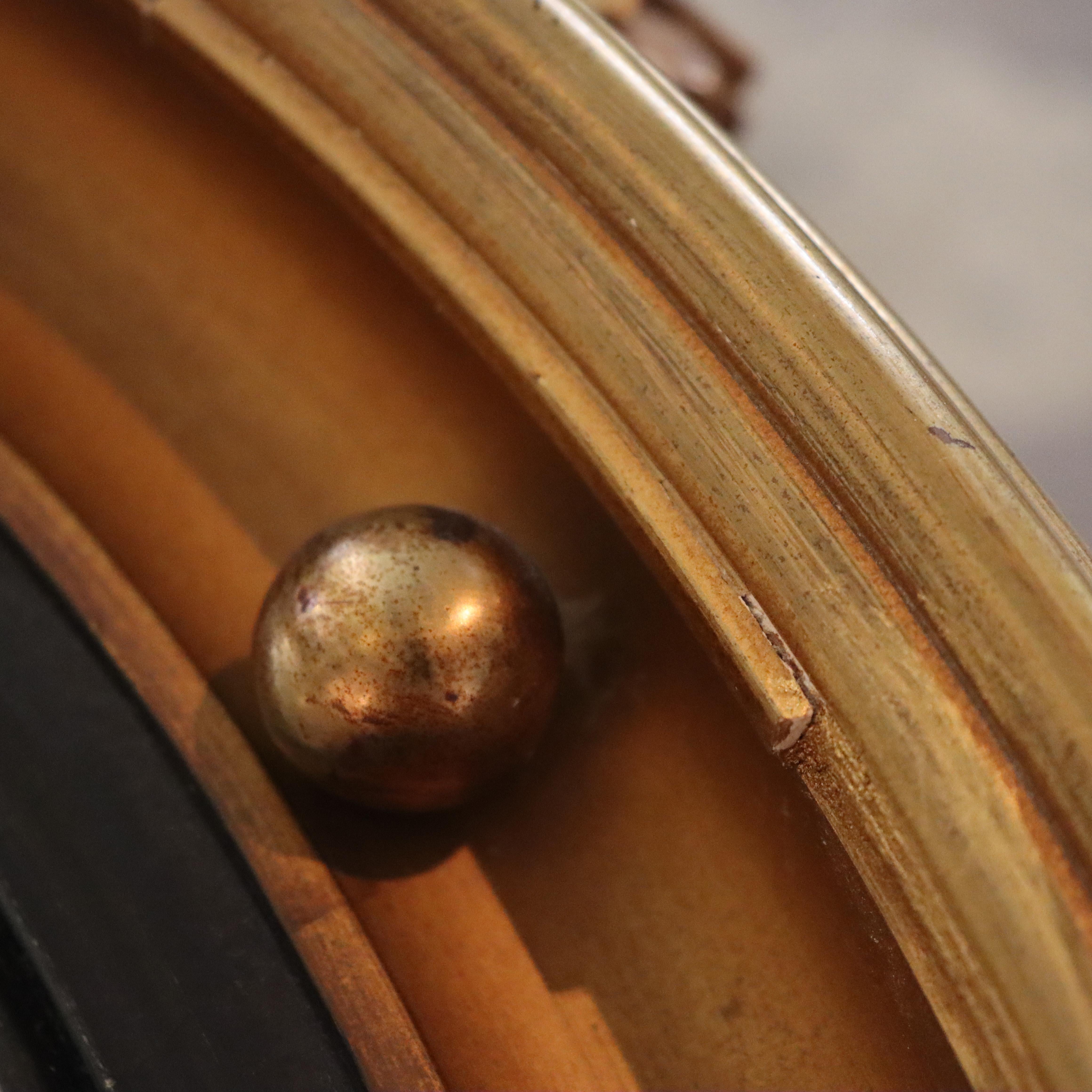Antique Federal Bullseye Convex Gilt Wood Mirror With Eagle C1900 en vente 7