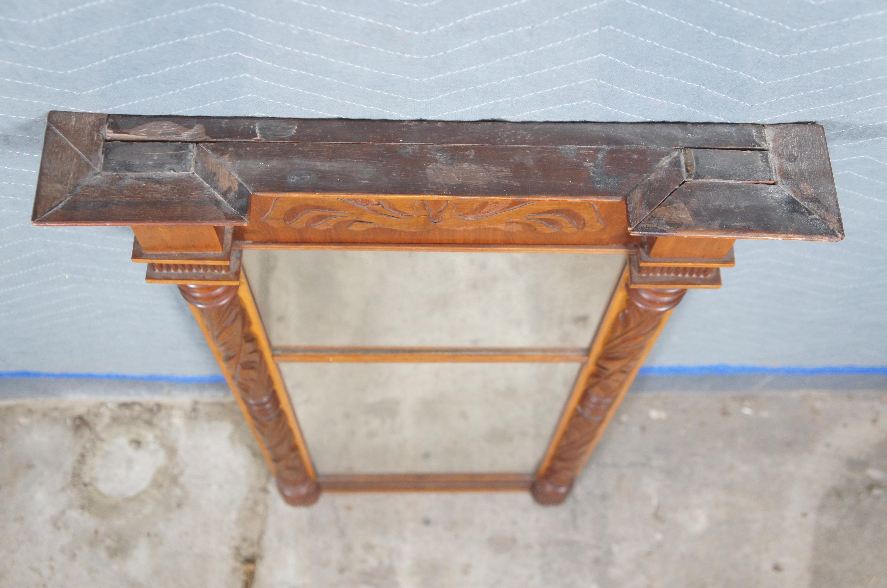 Antiguo Espejo de Mantel Federal de Caoba Tallada Trumeau Pier de 35 en venta 2