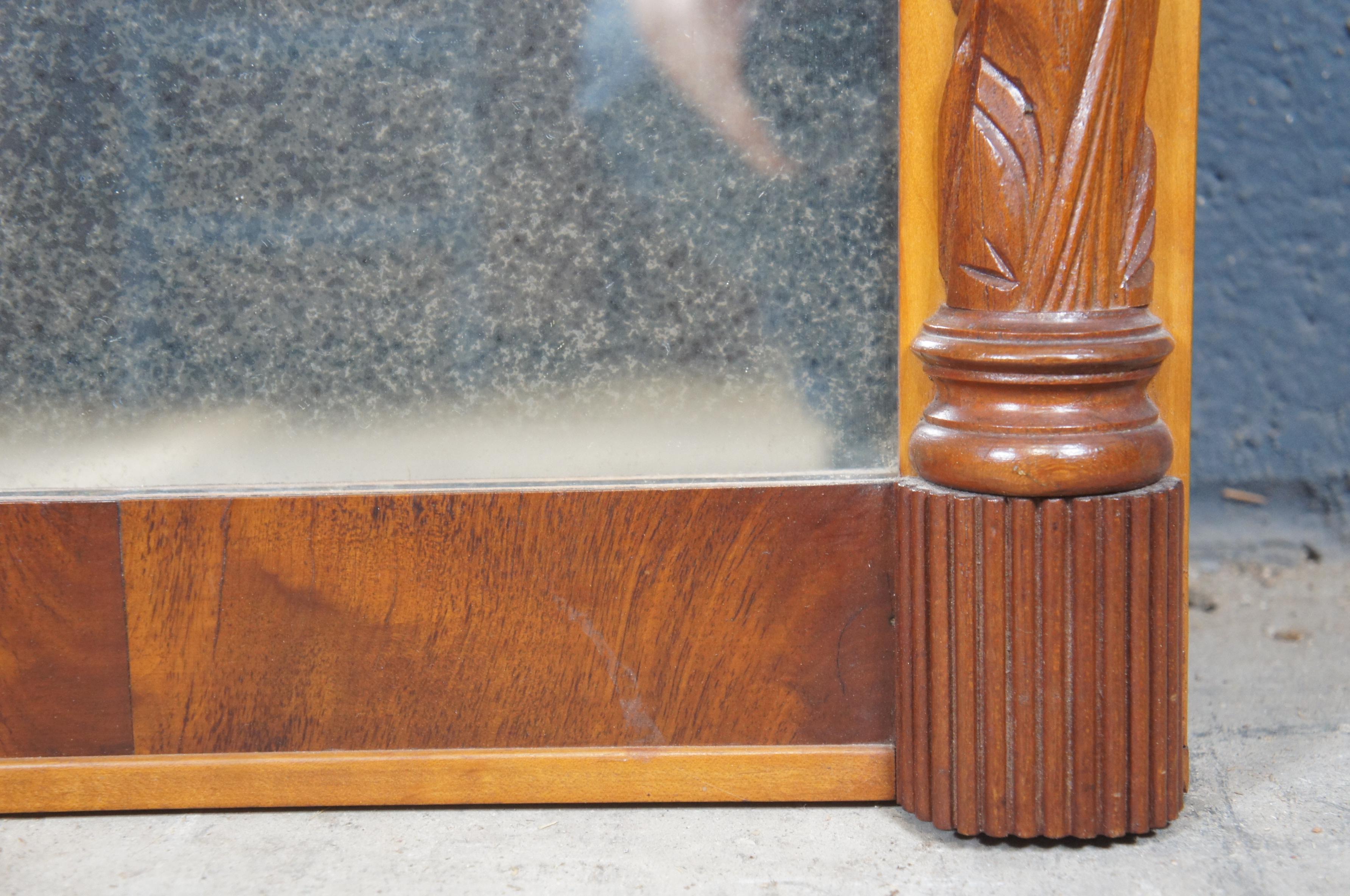 Antiguo Espejo de Mantel Federal de Caoba Tallada Trumeau Pier de 35 en venta 5