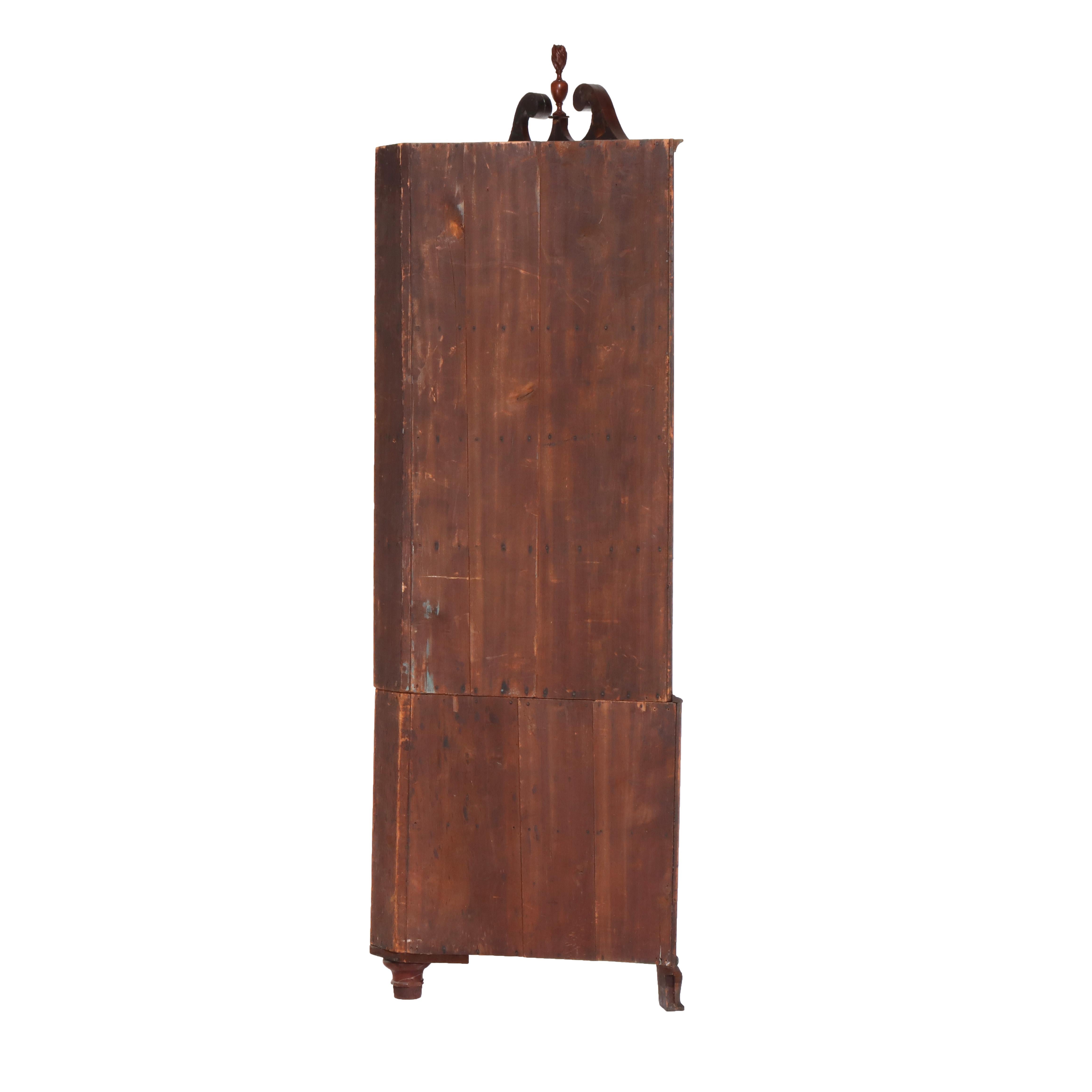 Antique Federal Cherry Hepplewhite Corner Cabinet C1840 For Sale 12