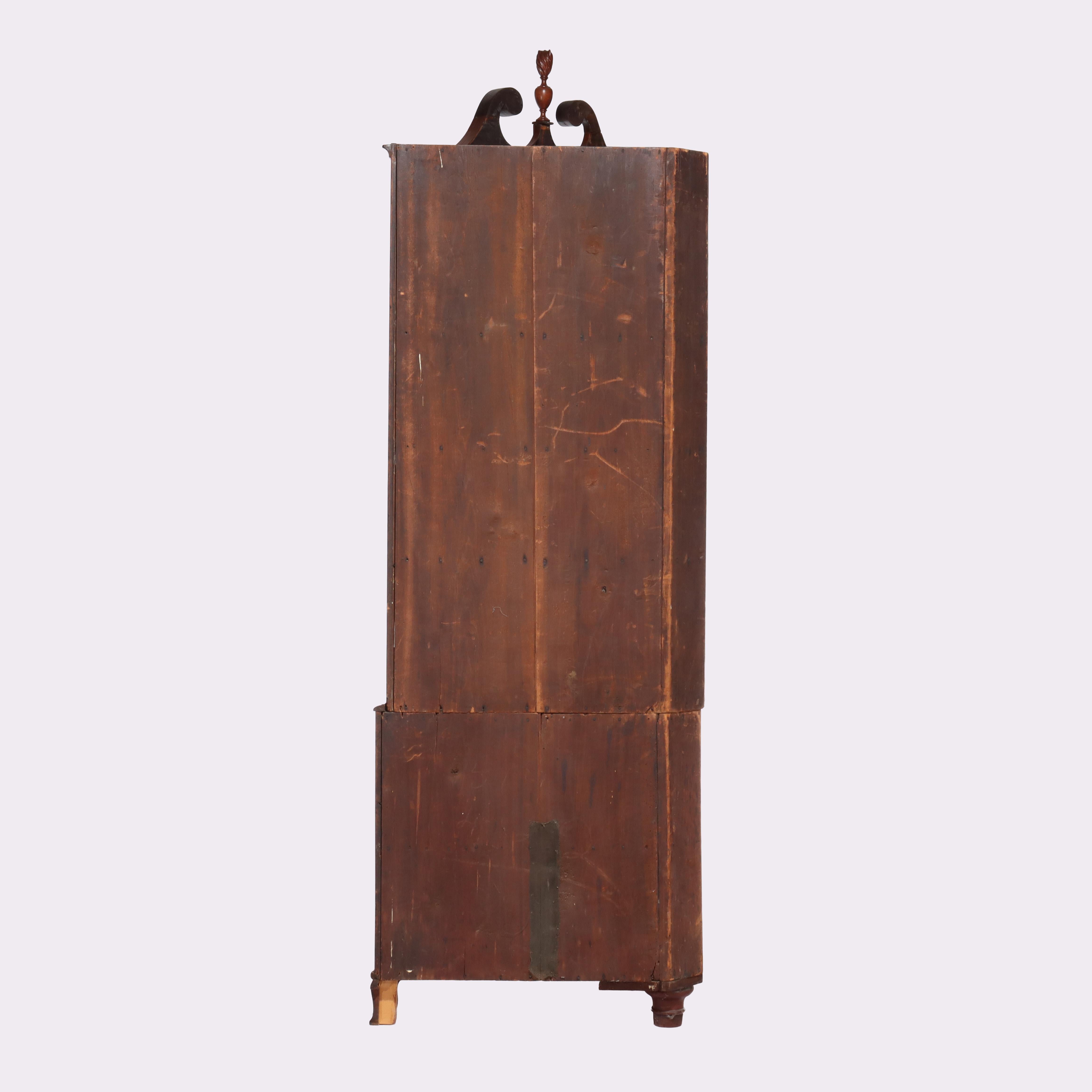 Antique Federal Cherry Hepplewhite Corner Cabinet C1840 For Sale 13