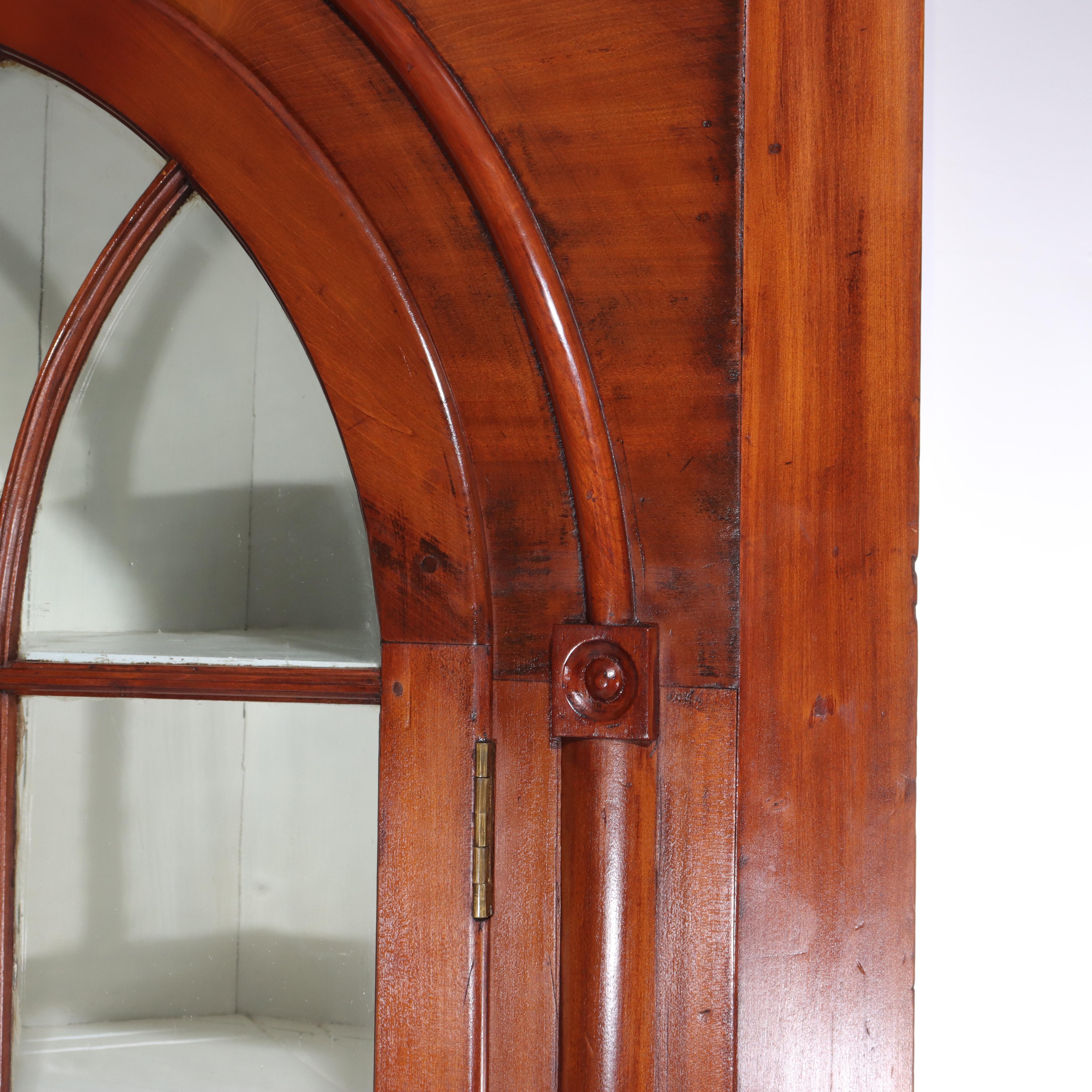 Antique Federal Cherry Hepplewhite Corner Cabinet C1840 For Sale 4
